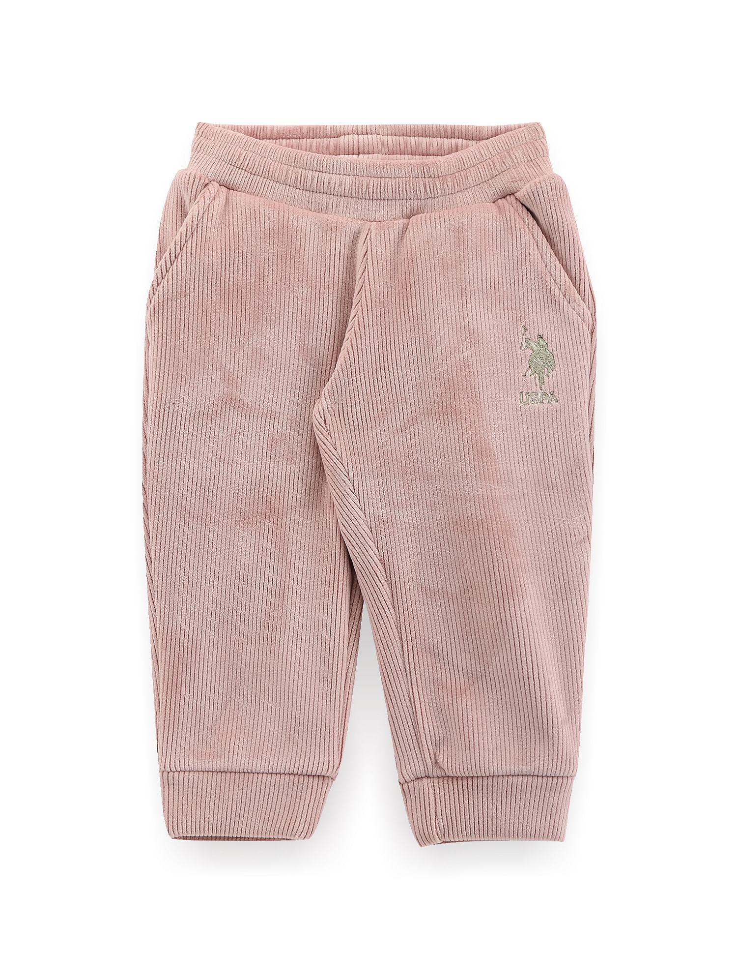 U.S. Polo Assn. Kids Girls Ribbed Track Pant