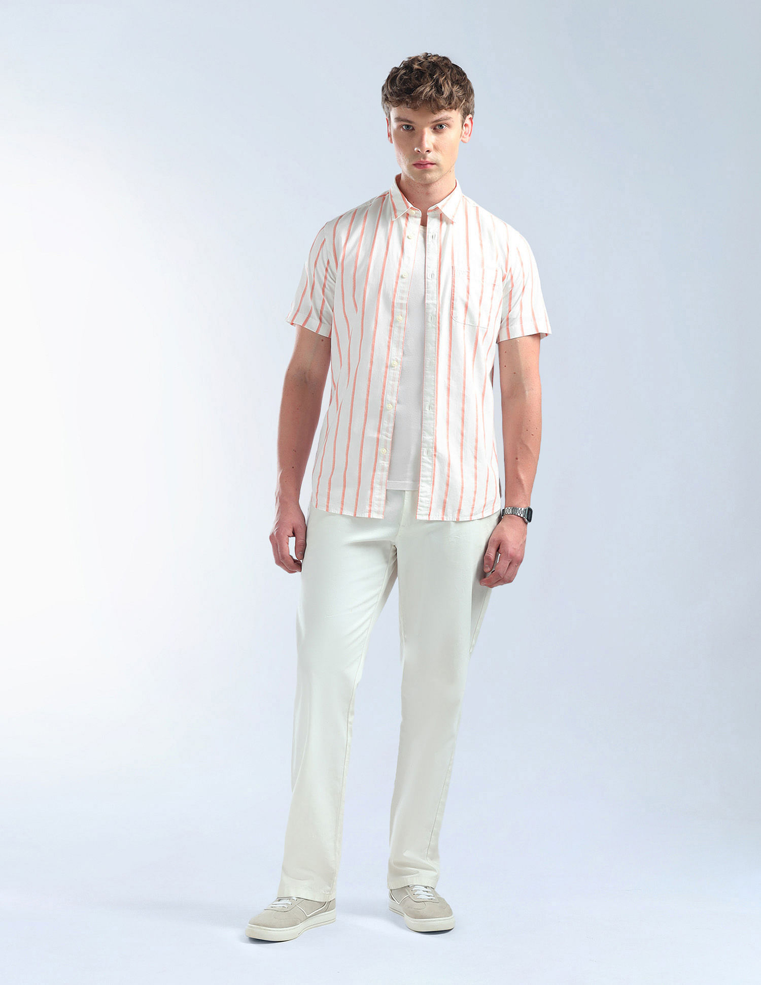 Flying Machine Vertical Striped Slim Fit Shirt