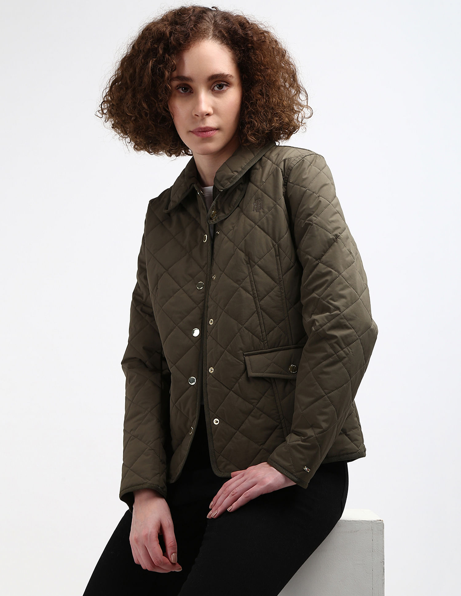 Tommy Hilfiger Spread Collar Quilted Jacket