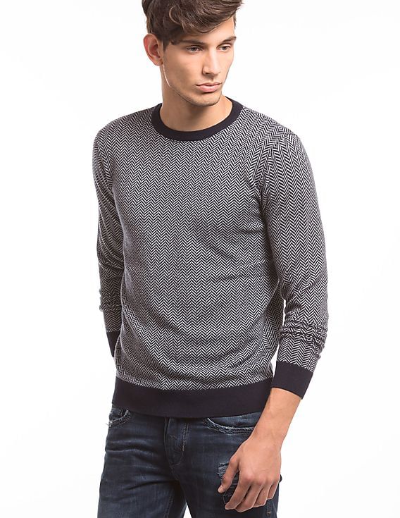 Buy Men Regular Fit Crew Neck Sweater online at