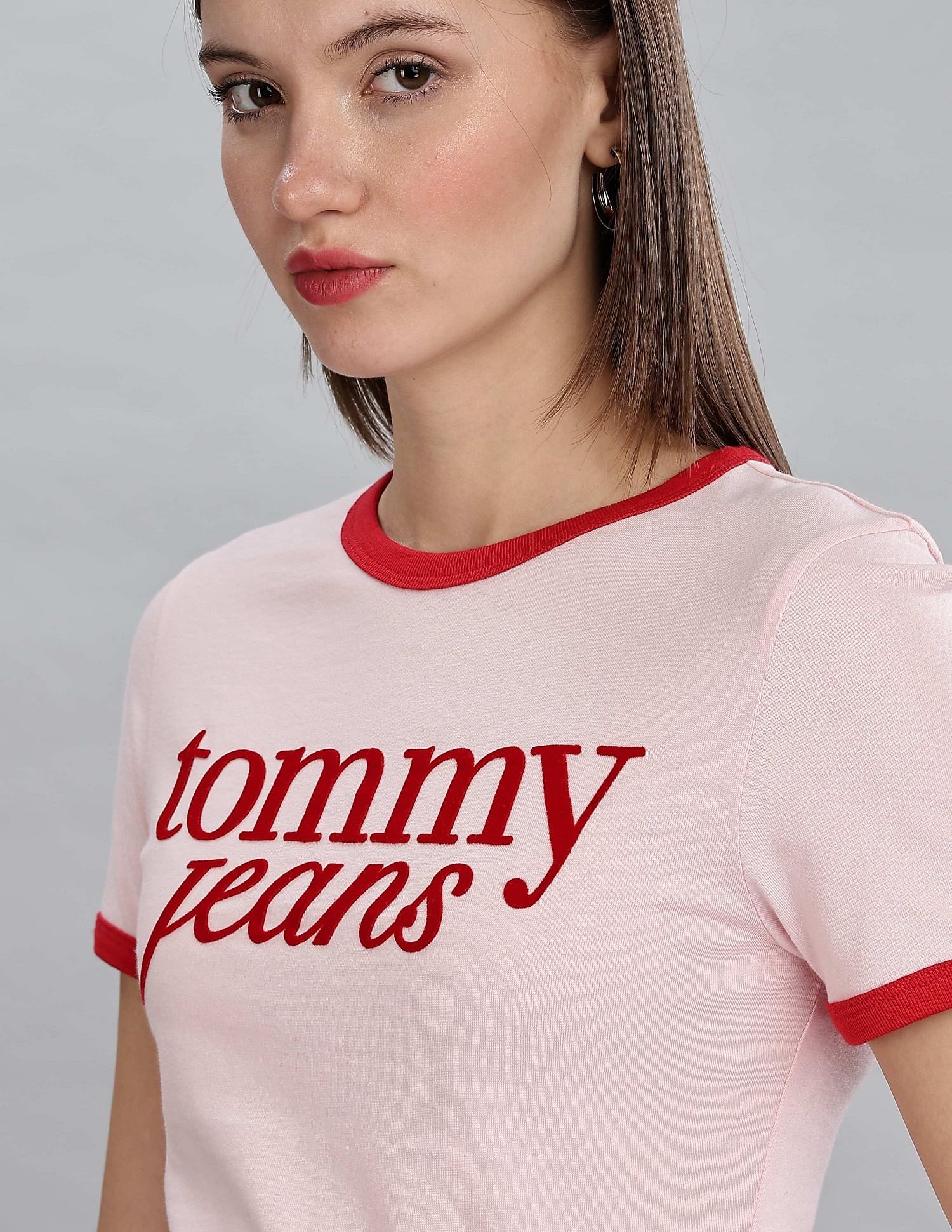 Tommy Hilfiger Womens Pink Logo T-Shirts