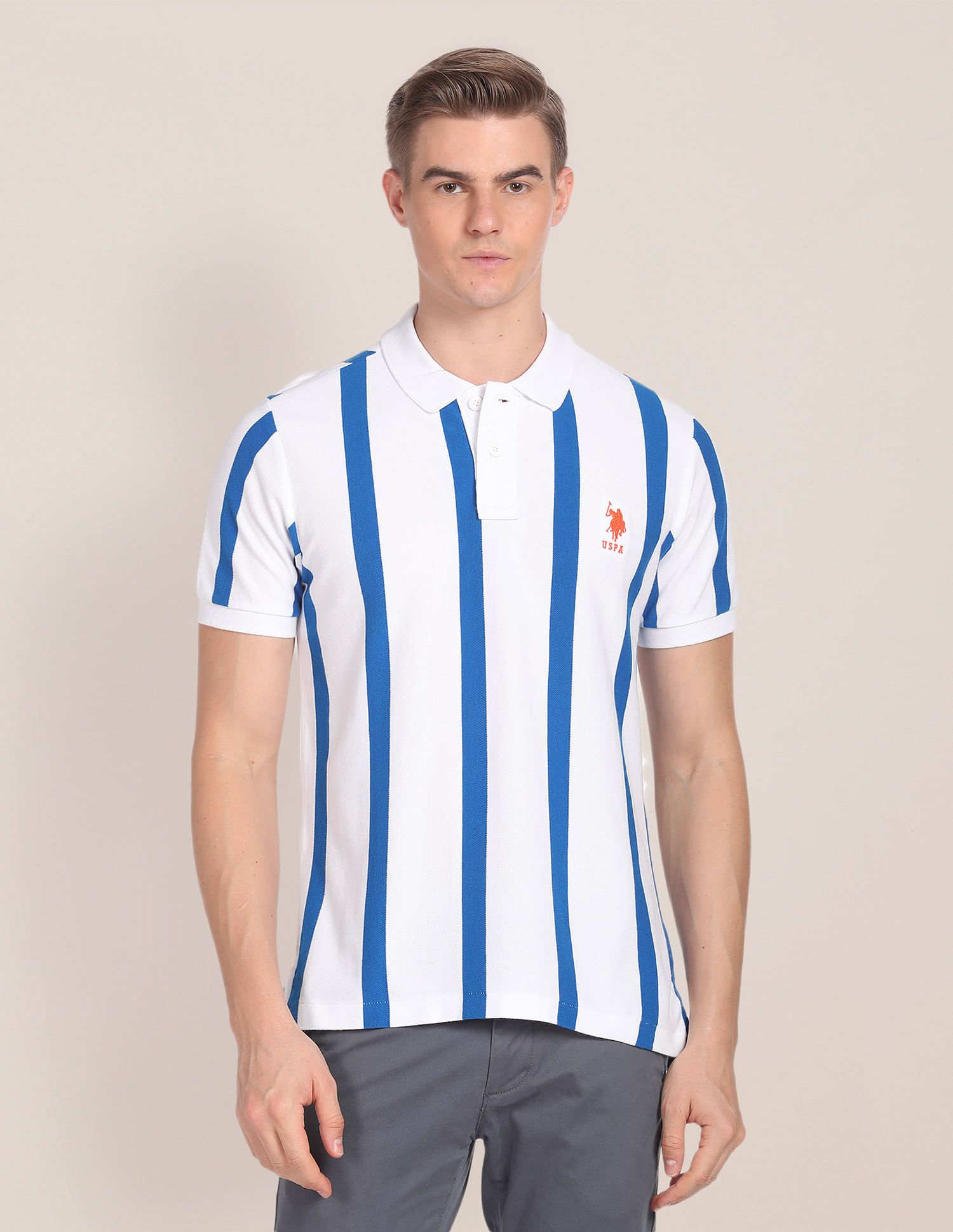U.S. Polo Assn. Cotton Vertical Stripe Polo Shirt