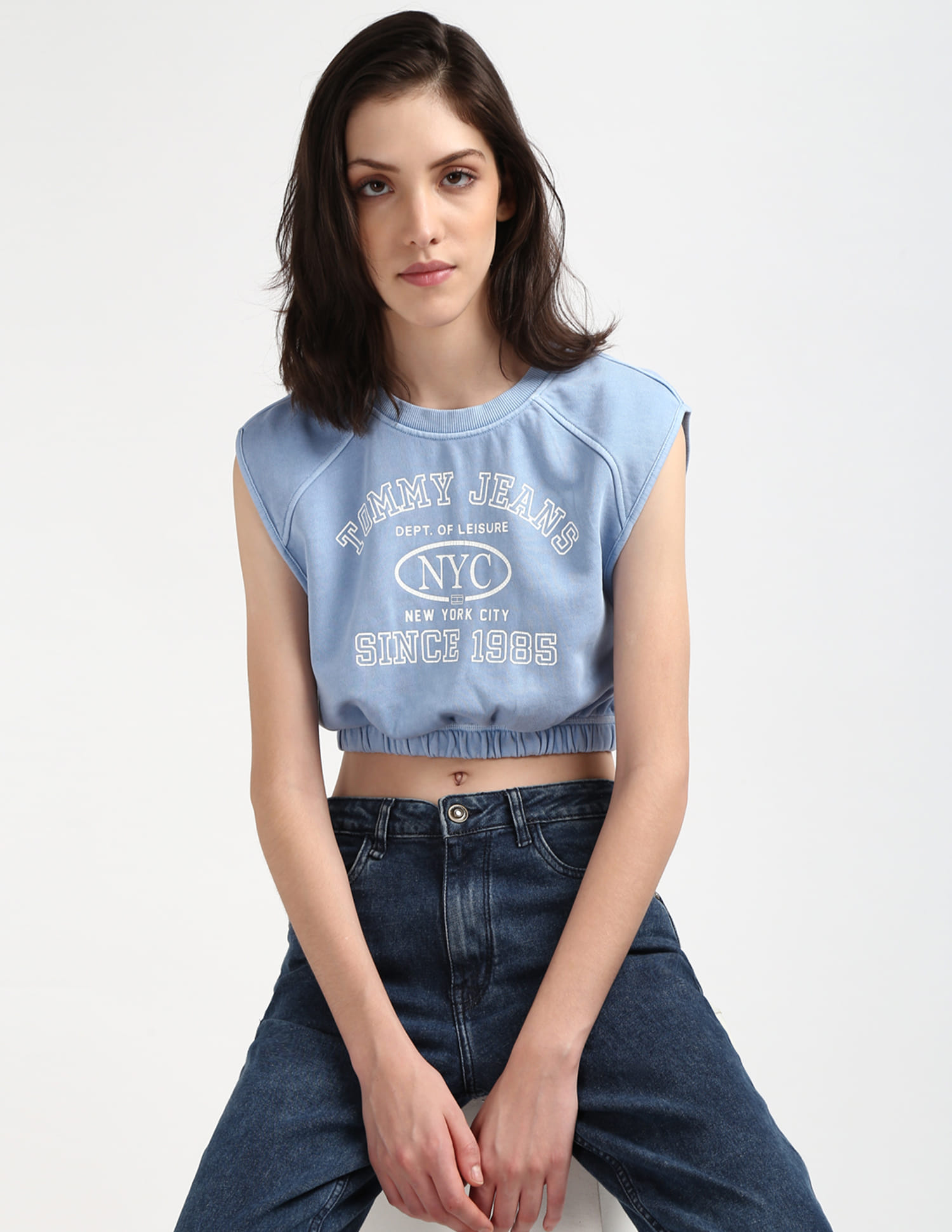 Buy Tommy Hilfiger Cropped Vintage Varsity Sweatshirt