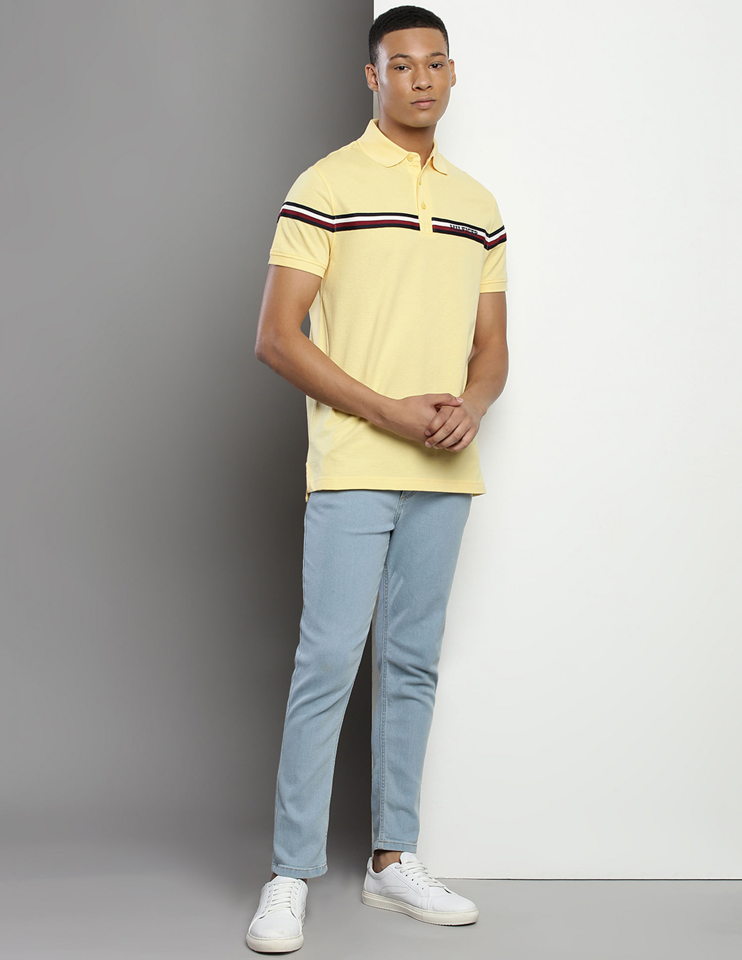 Tommy Hilfiger Transitional Cotton Brand Stripe Polo Shirt