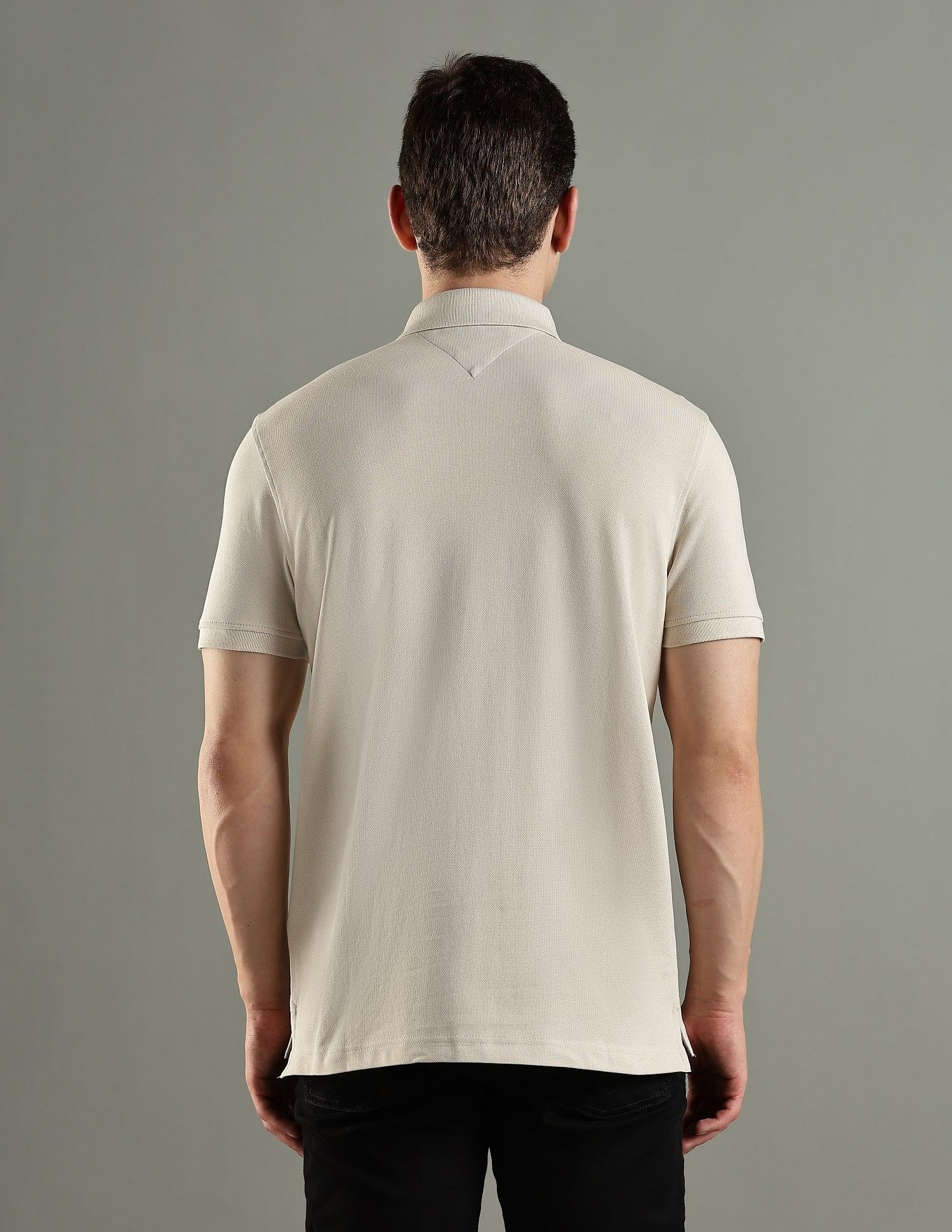 Tommy Hilfiger Solid Regular Fit Cotton Polo T-Shirt