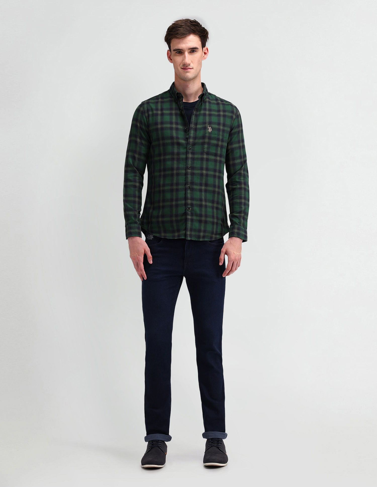 U.S. Polo Assn. Denim Co. Slim Fit Tartan Checked Shirt