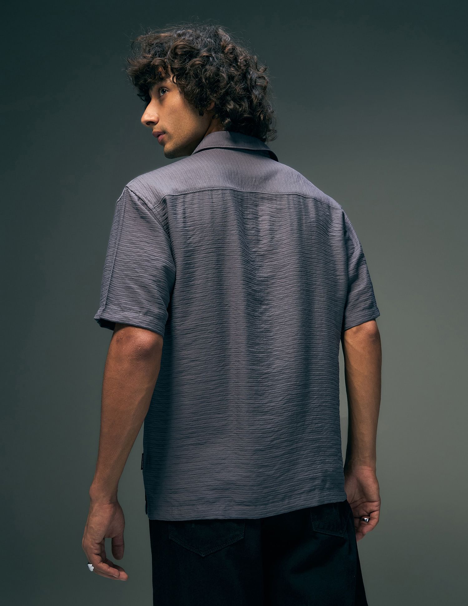 Flying Machine Textured Oversized Fit Shirt