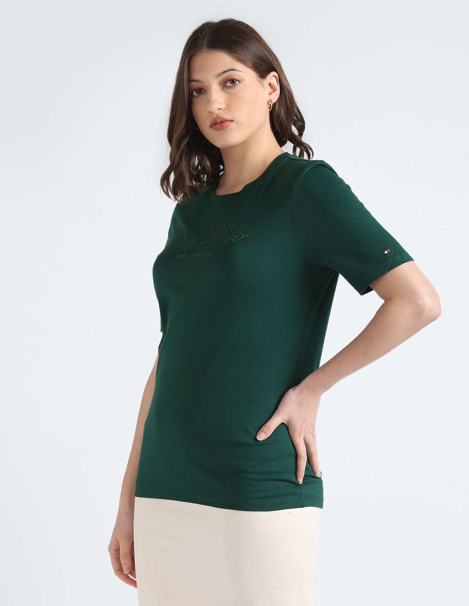 Tommy Hilfiger High Shine Embroidered T-Shirt