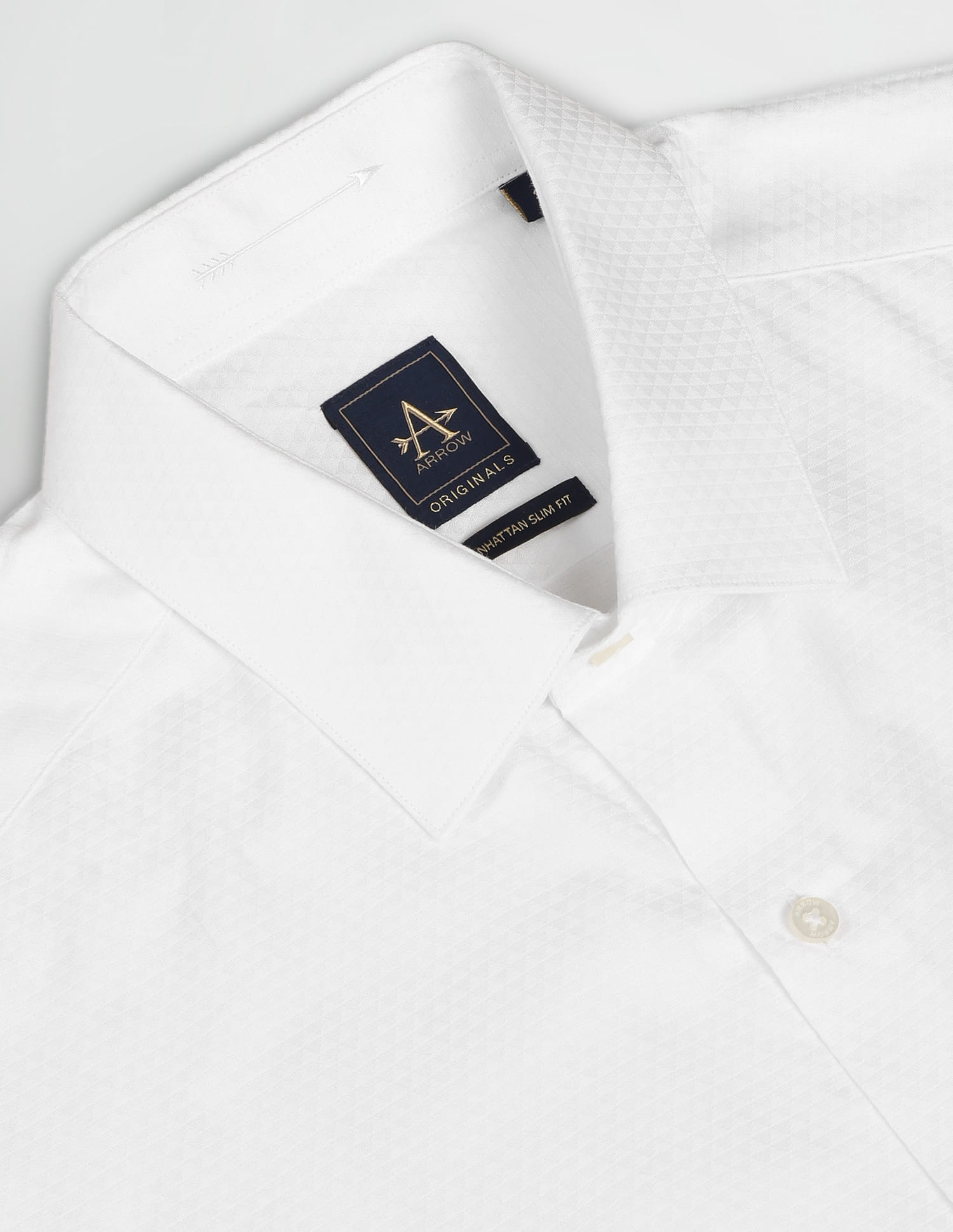 Buy Arrow Self Design Slim Iconic White Shirt - NNNOW.com