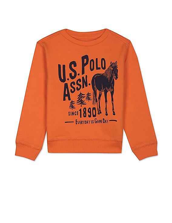 U.S. Polo Assn. Kids Pure Cotton Brand Print Sweatshirt