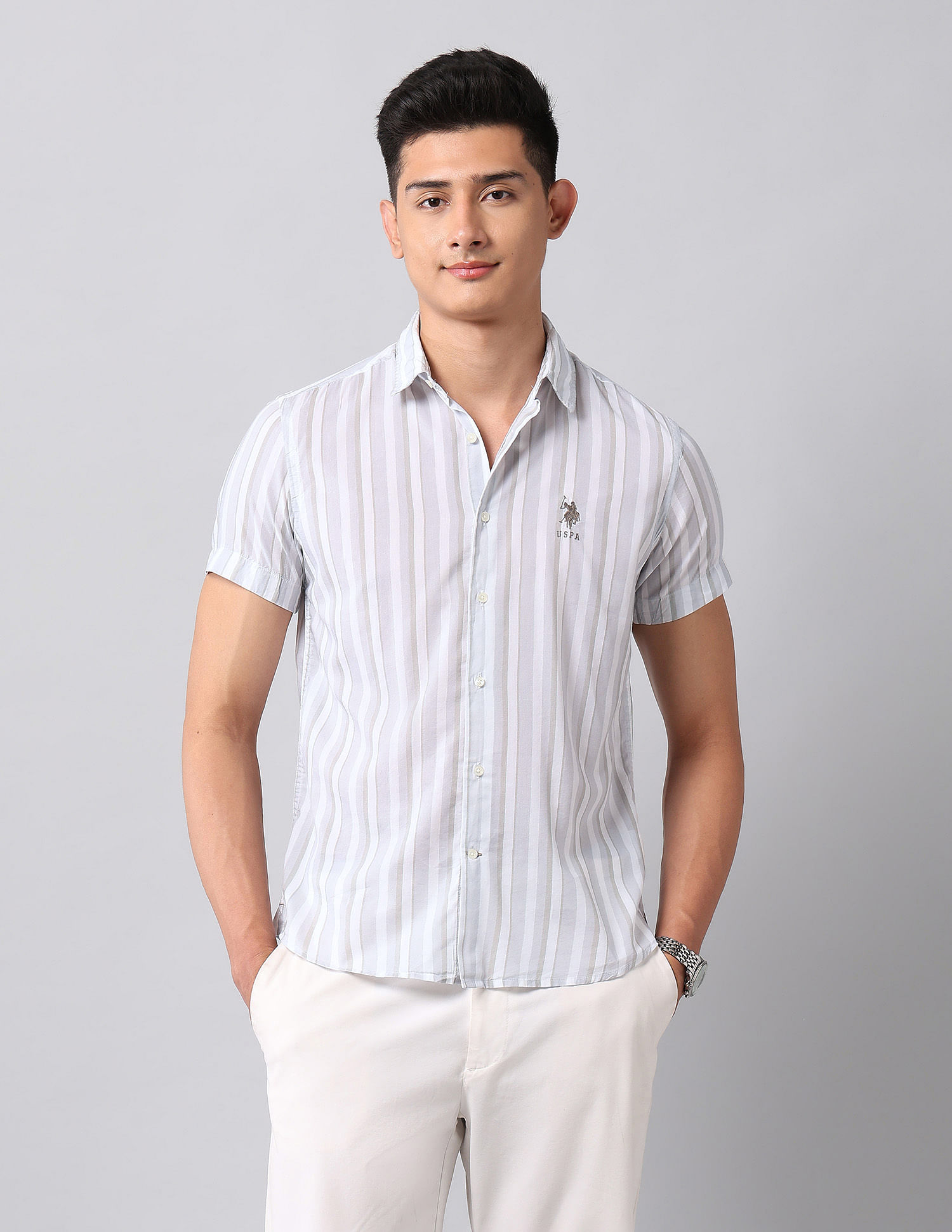 U.S. Polo Assn. Denim Co. Vertical Striped Regular Fit Shirt
