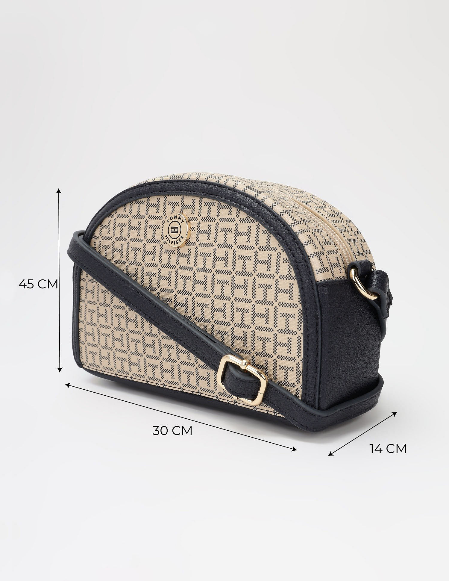 Tommy Hilfiger Logo Beige Pvc Sling Bag