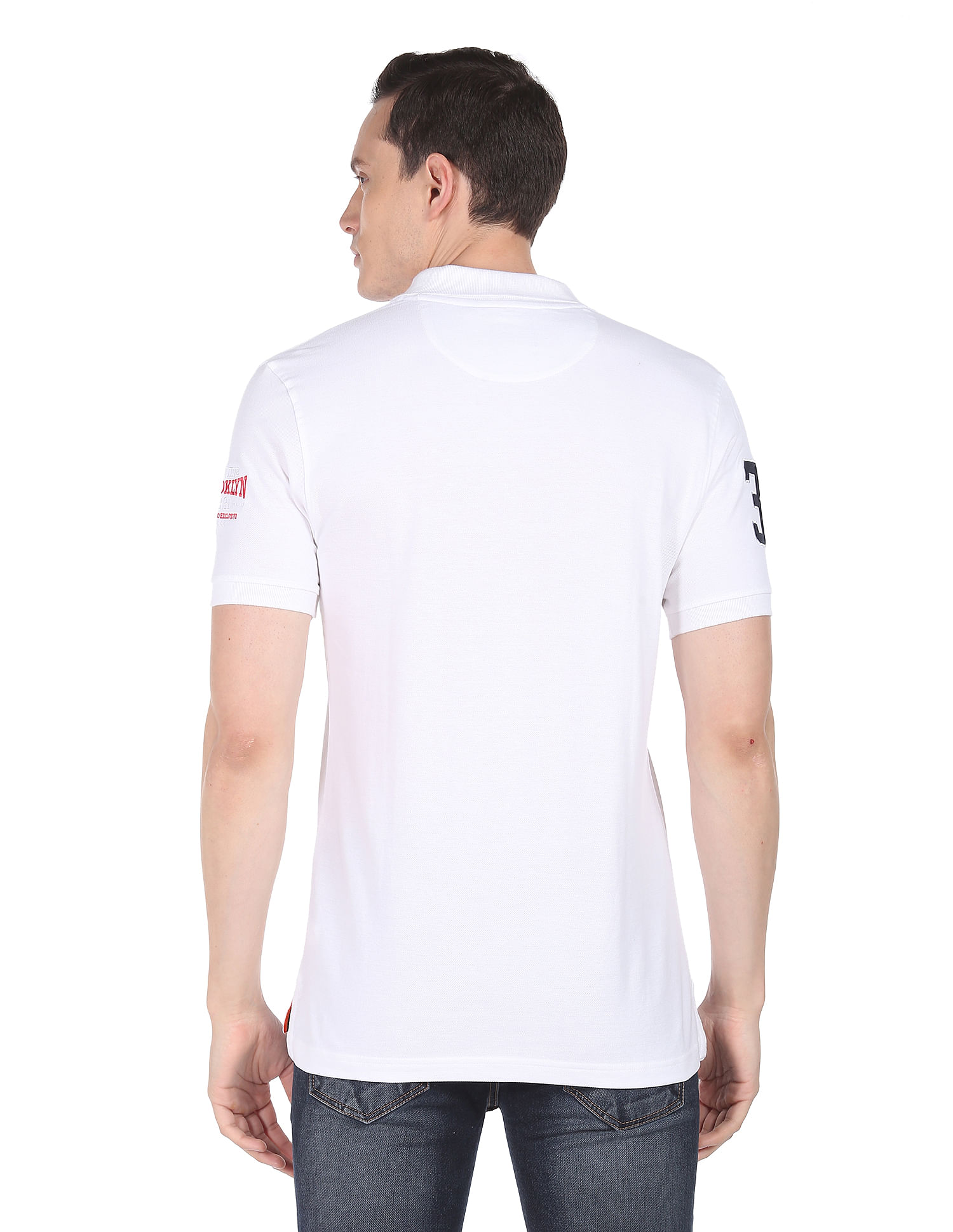 AD by Arvind Solid Sporty Polo Shirt