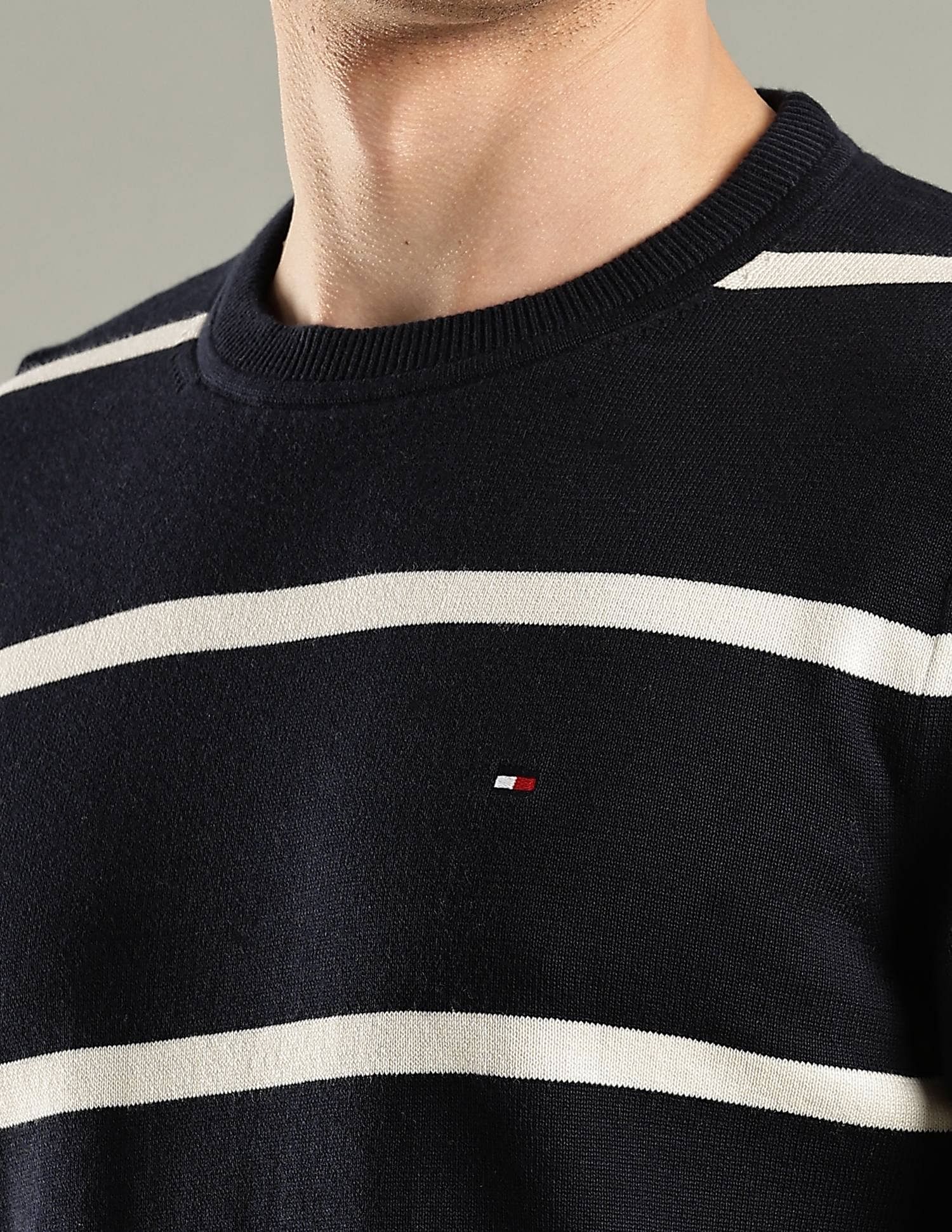 Tommy Hilfiger Striped Regular-Fit Cotton Sweater