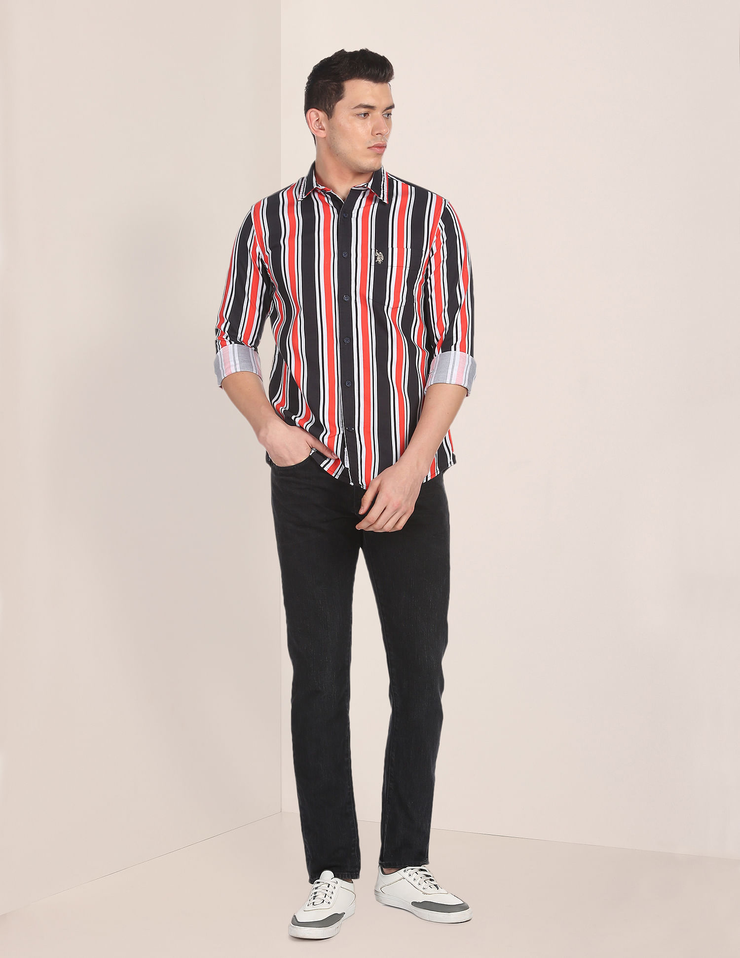 U.S. Polo Assn. Tailored Regular Fit Striped Casual Shirt