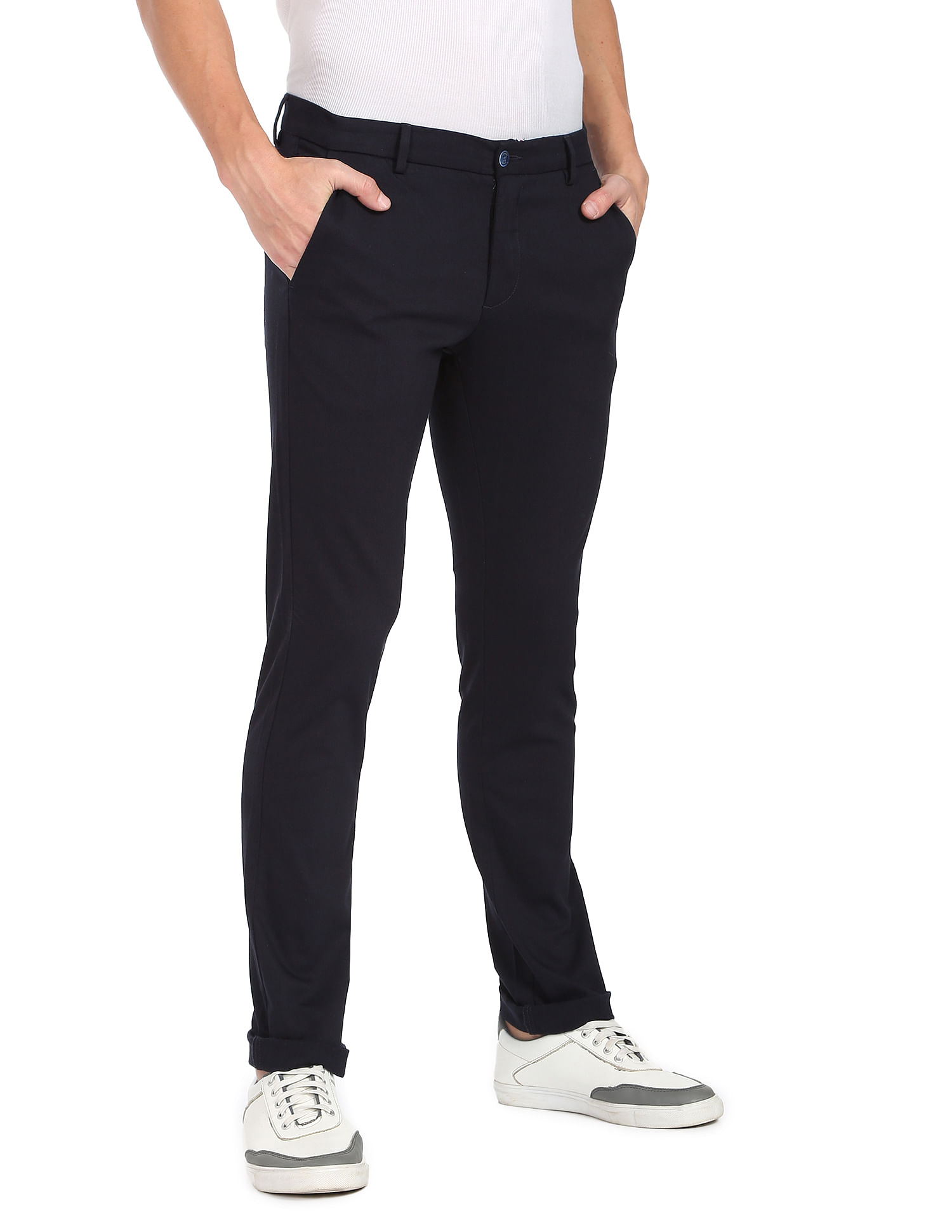 Buy Arrow Sport Brown Slim Fit Flat Front Trousers for Men's Online @ Tata  CLiQ