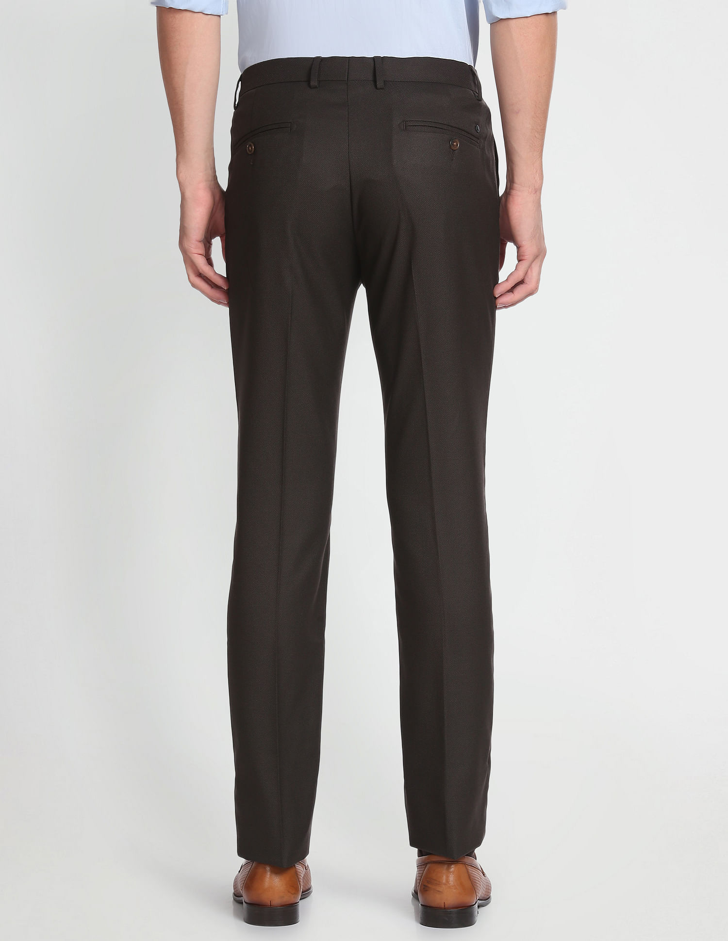 Buy Arrow Hudson Tailored Regular Fit Dobby Trousers 