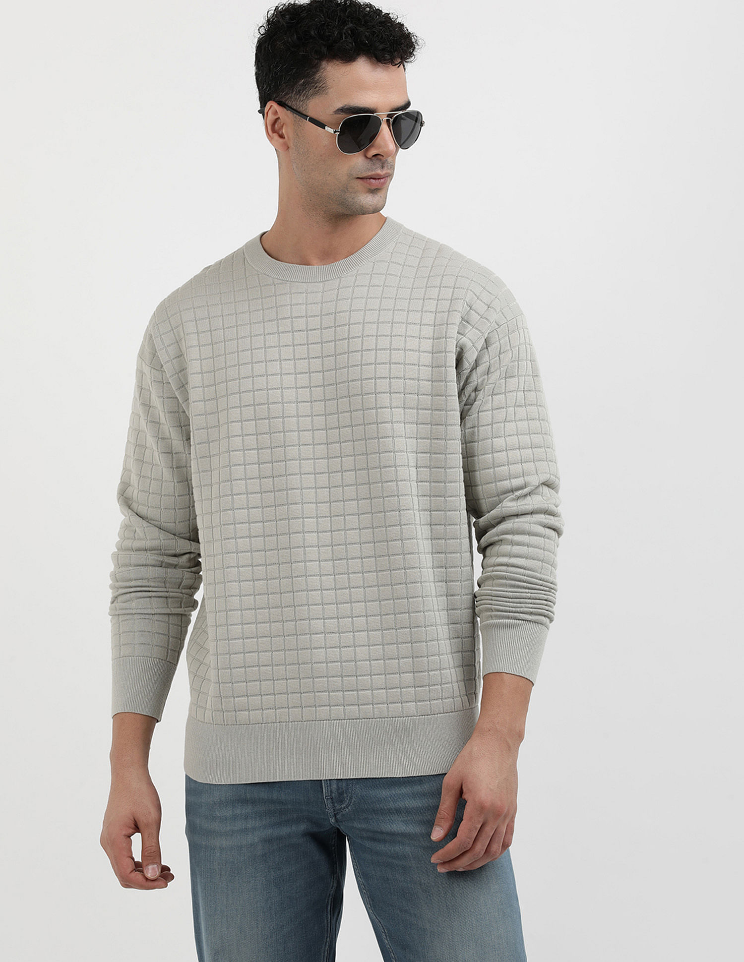 Calvin Klein Jeans Check Pattern Sweater