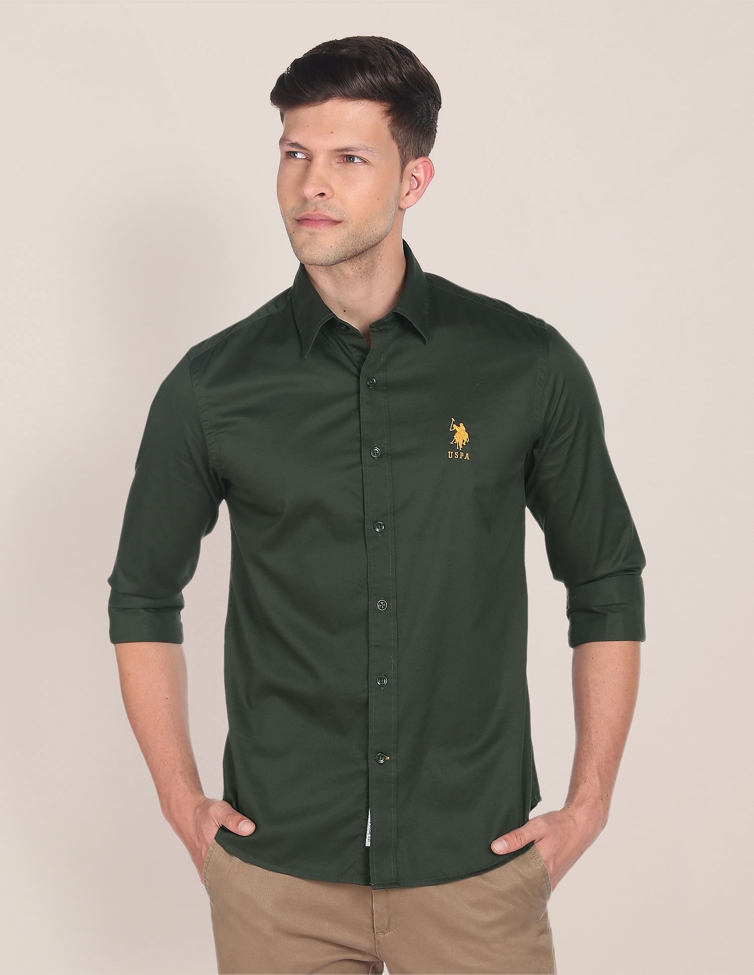 Us polo best sale olive green shirt