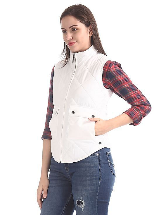 U.S. Polo Assn. Women High Neck Quilted Jacket