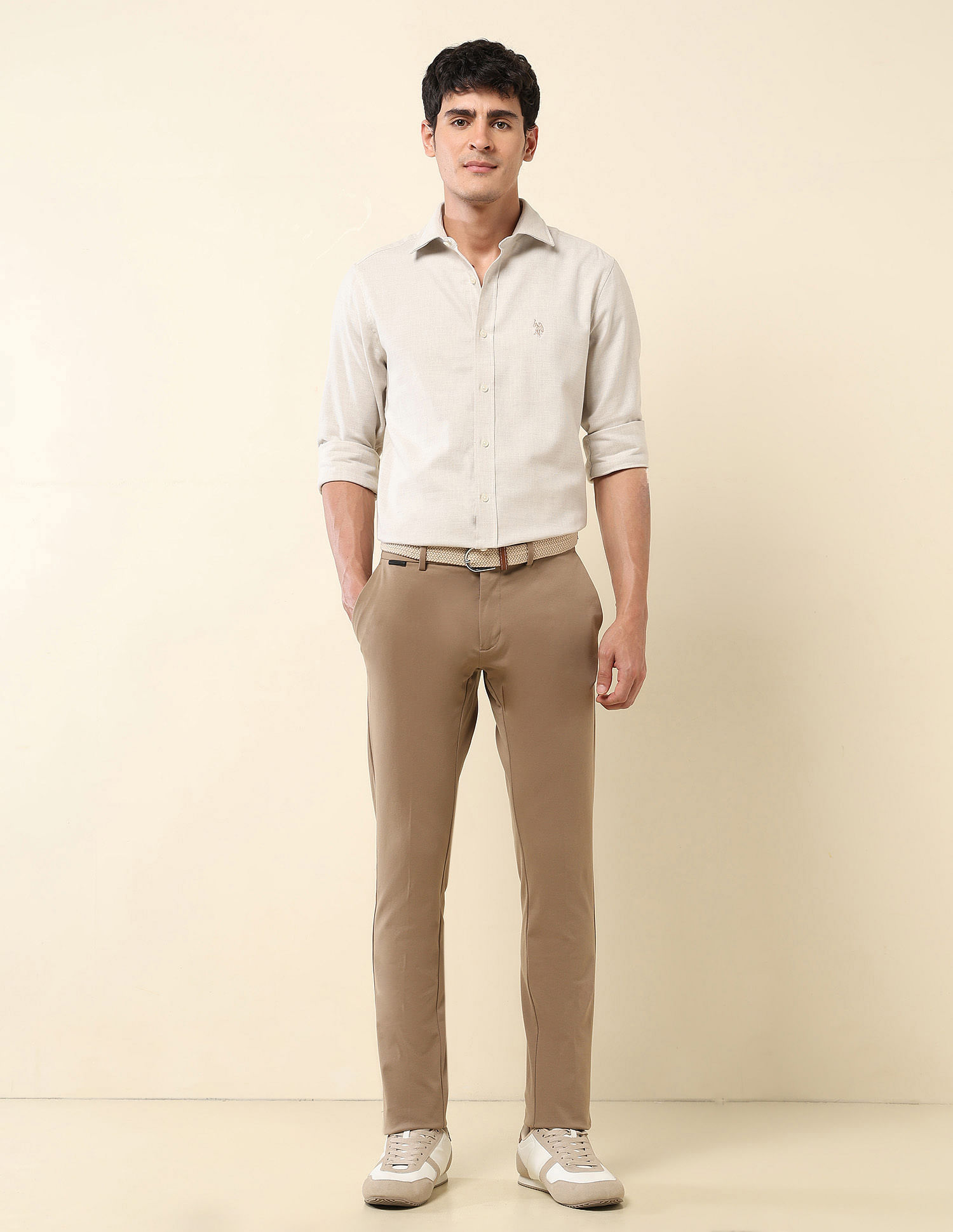 U.S. Polo Assn. Tailored Fit Pure Cotton Dobby Shirt