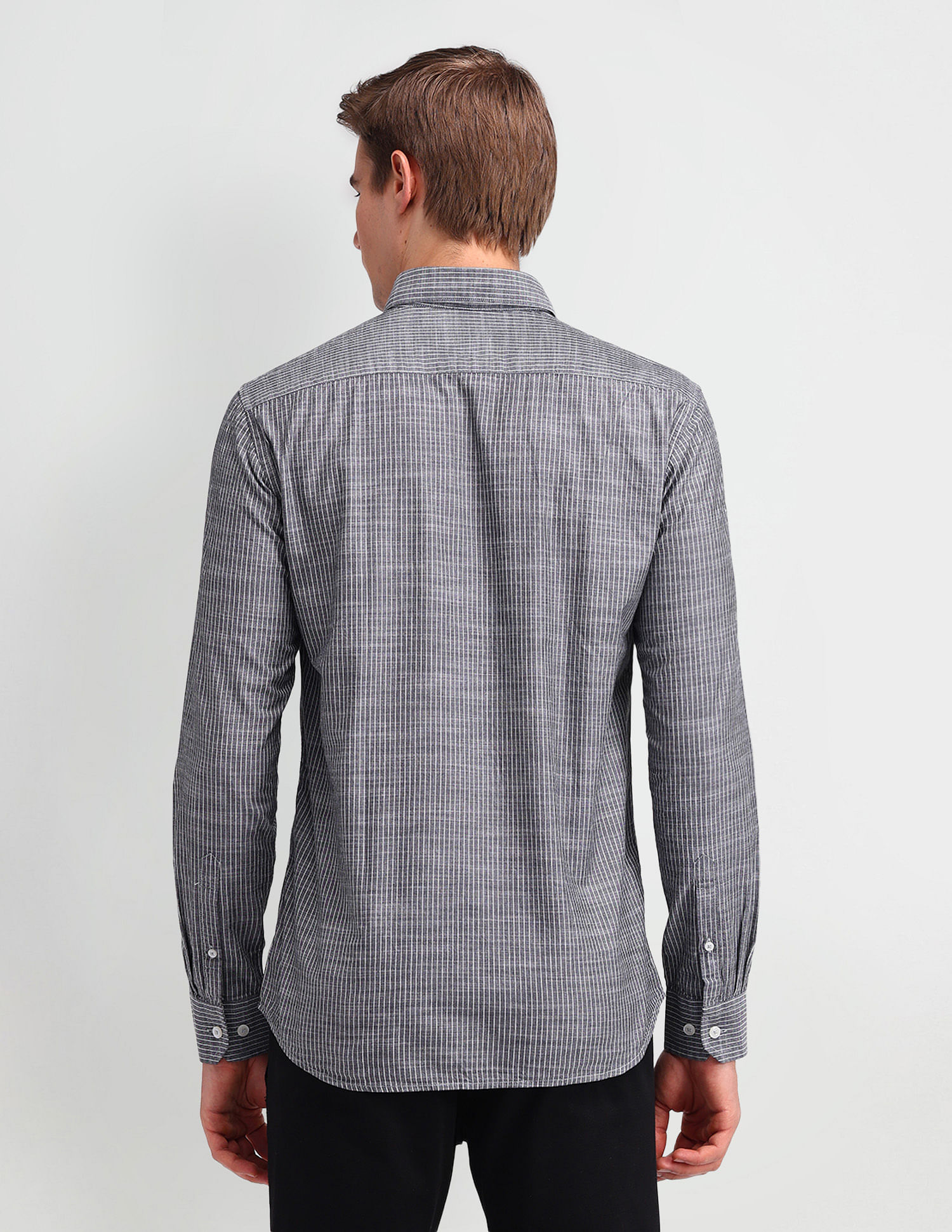 Arrow Sport Slim Fit Vertical Striped Shirt