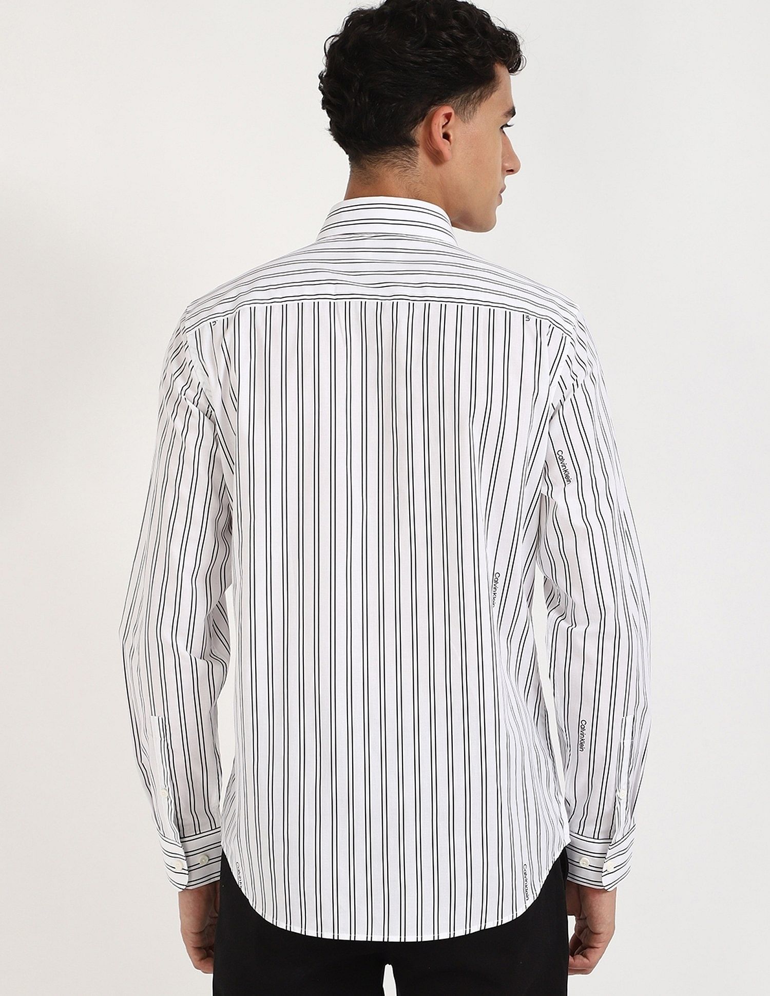 Calvin Klein Jeans Striped Slim-Fit Cotton Shirt