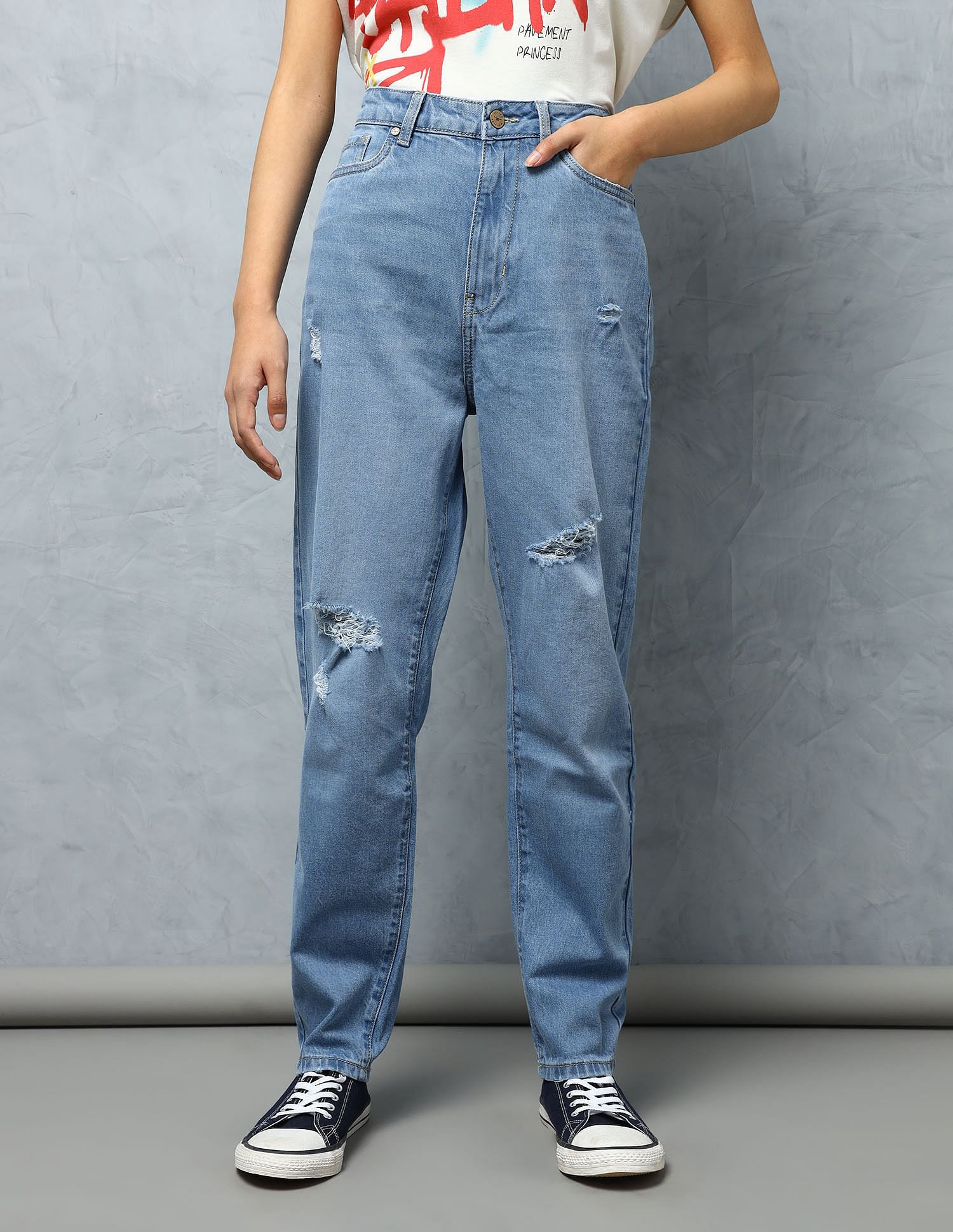 Flying Machine Women High Rise Mom Fit Jeans