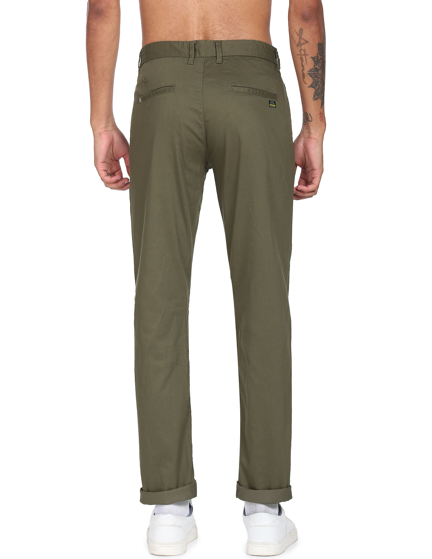 Flying Machine Super Slim Fit Twill Casual Trousers