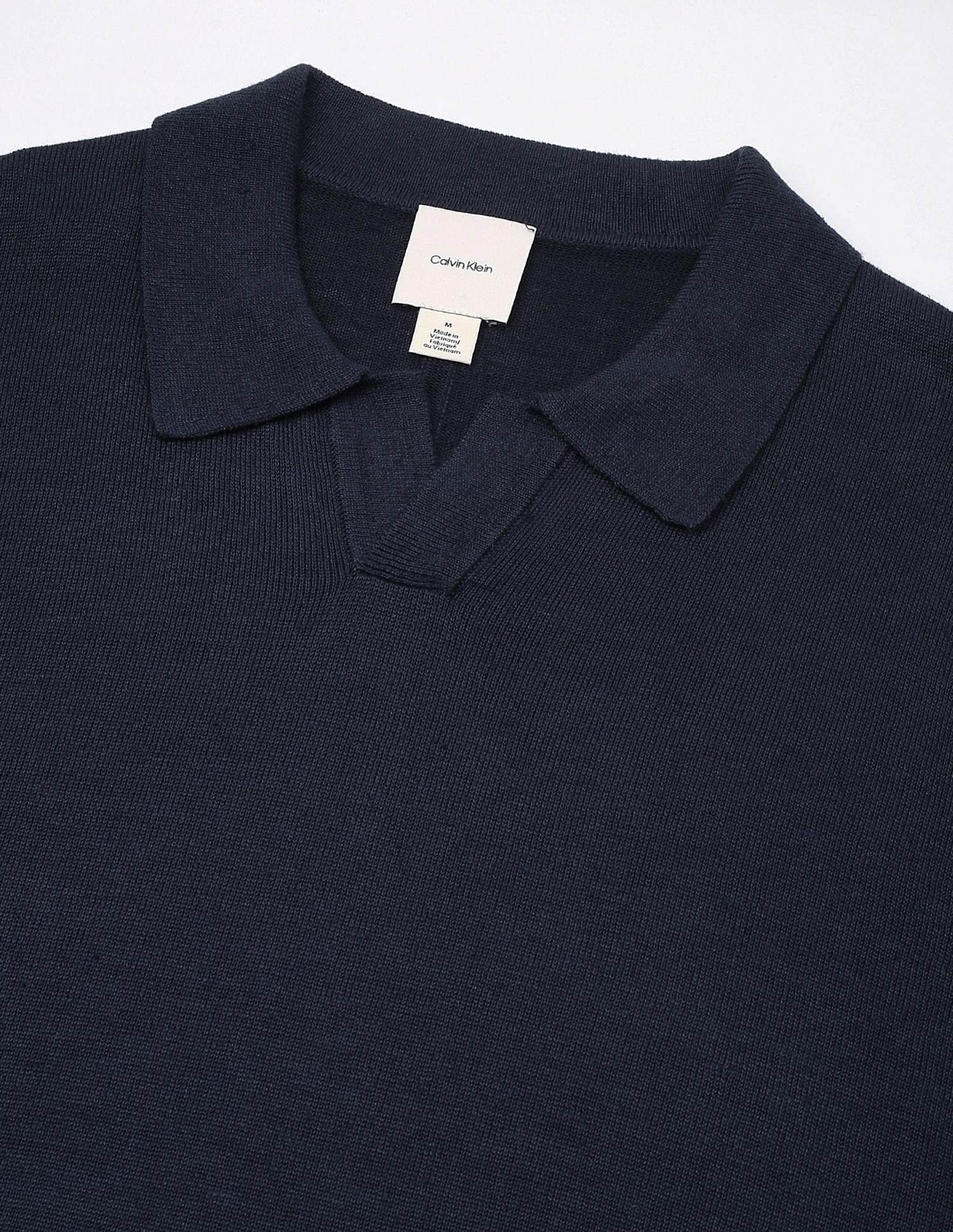 Calvin Klein Jeans Solid Regular-Fit Linen Polo T-Shirt