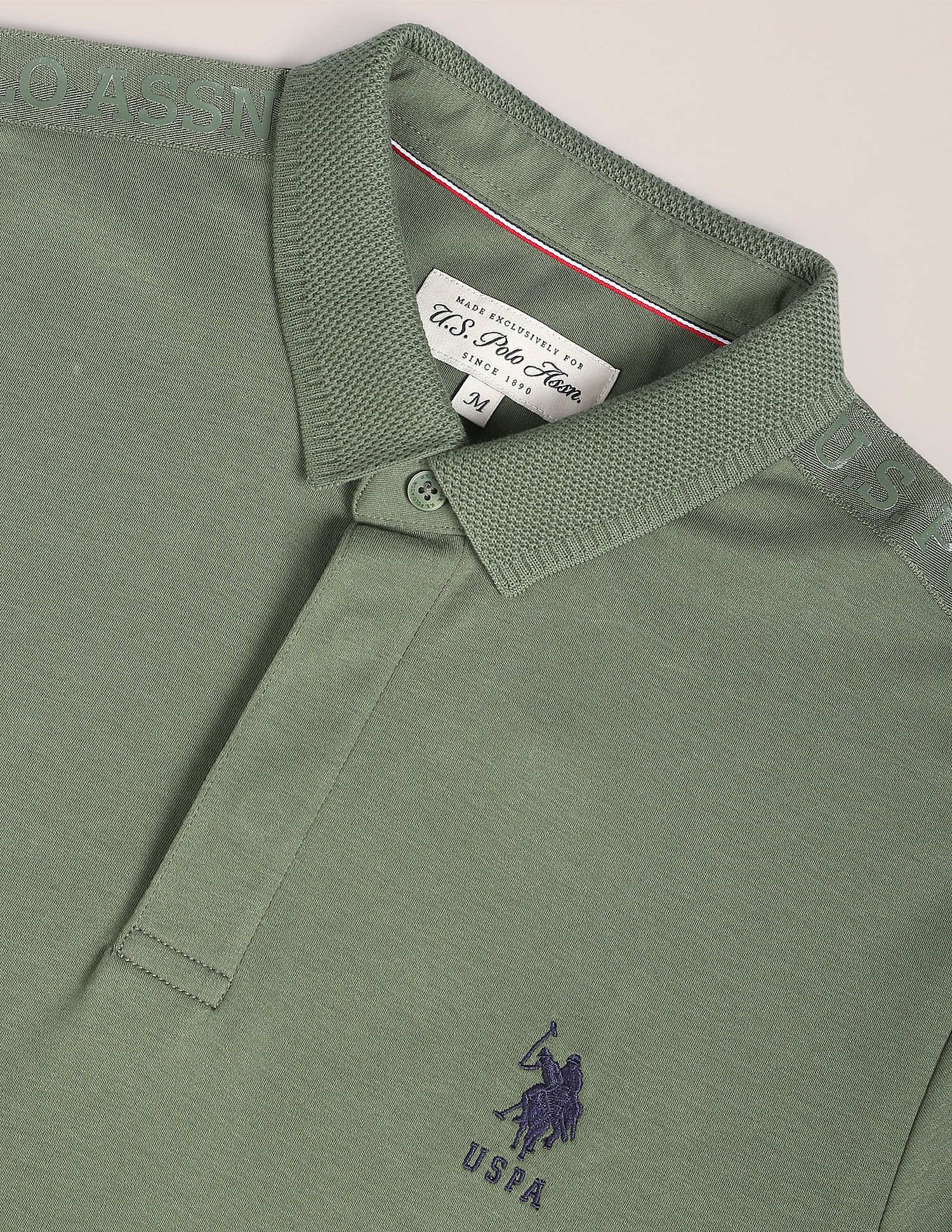 U.S. Polo Assn. Brand Tape Solid Polo Shirt