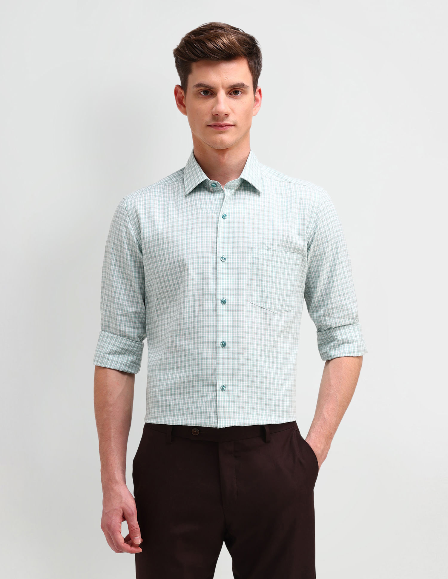 Arrow Slim Fit Plaid Checked Shirt