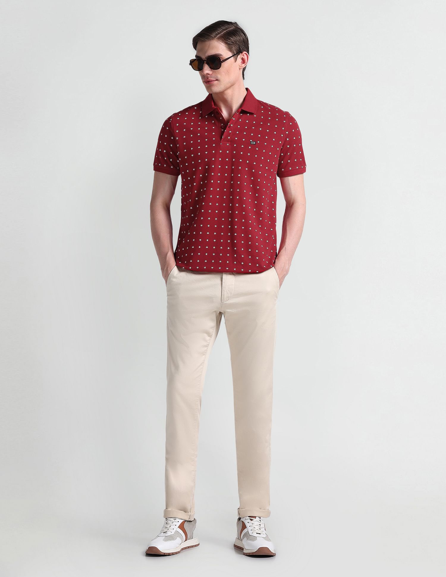 Arrow Sports Geometric Print Regular Polo Shirt