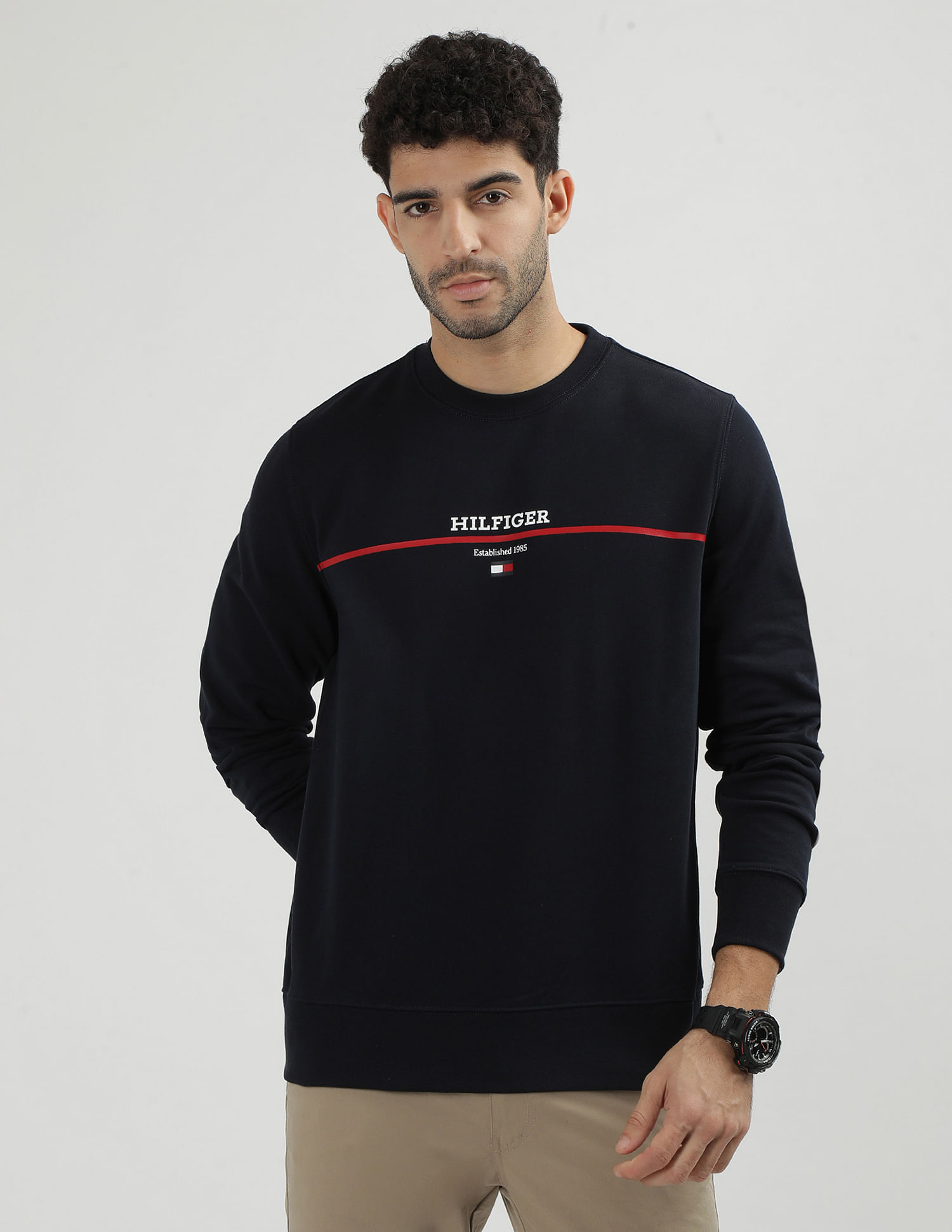 Tommy Hilfiger Crew Neck Brand Print Sweatshirt