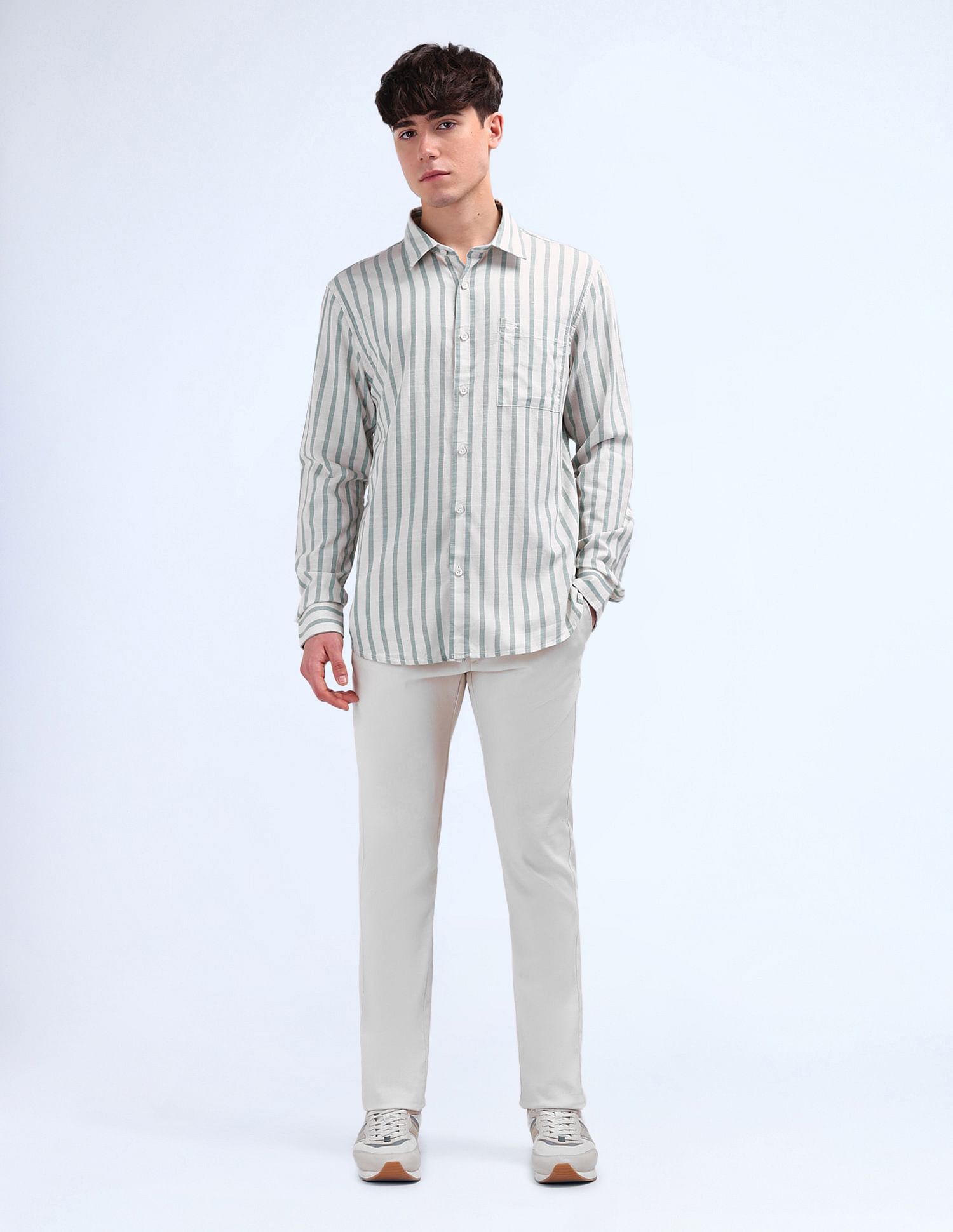 Flying Machine Regular Fit Striped Shirt