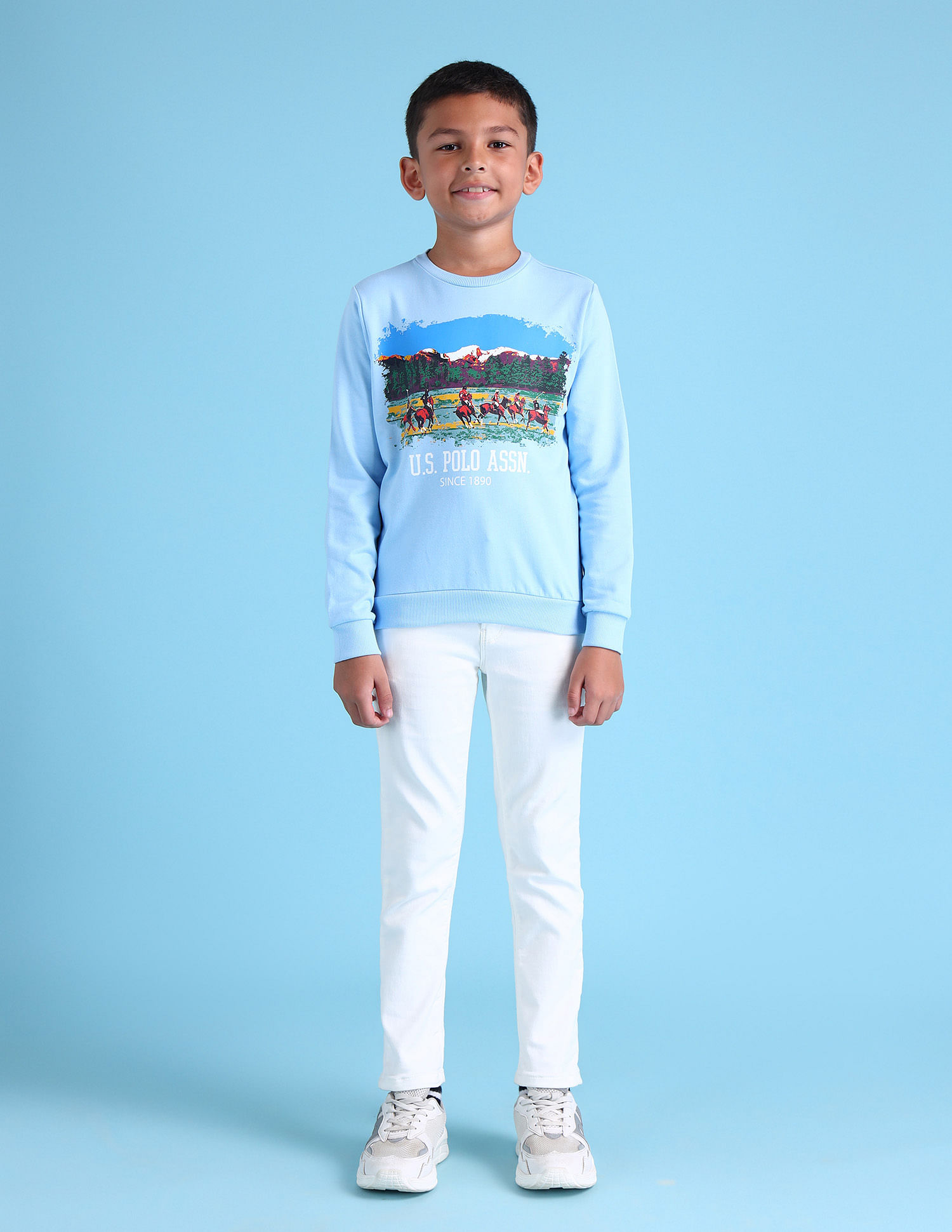 U.S. Polo Assn. Kids Boys Printed Regular Fit Sweatshirt