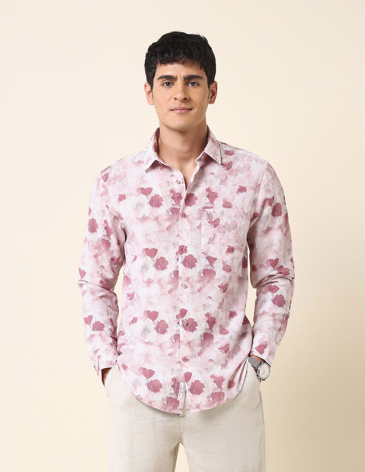 U.S. Polo Assn. Floral Printed Tailored Fit Shirt
