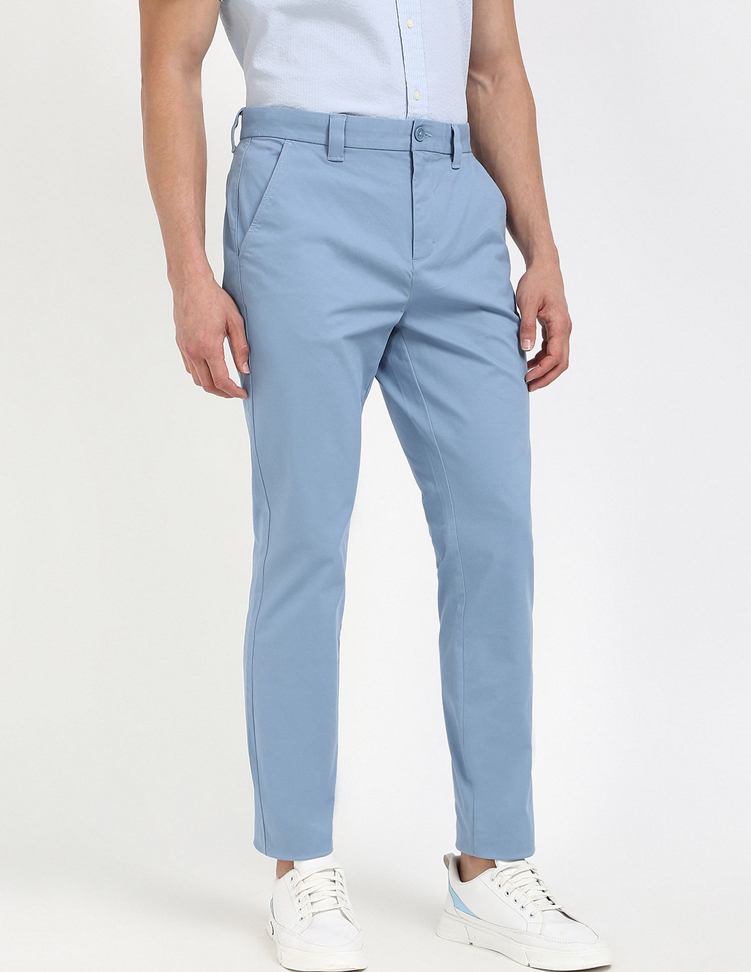 Tommy Hilfiger Kids Blue Solid Trousers for Smart Casual