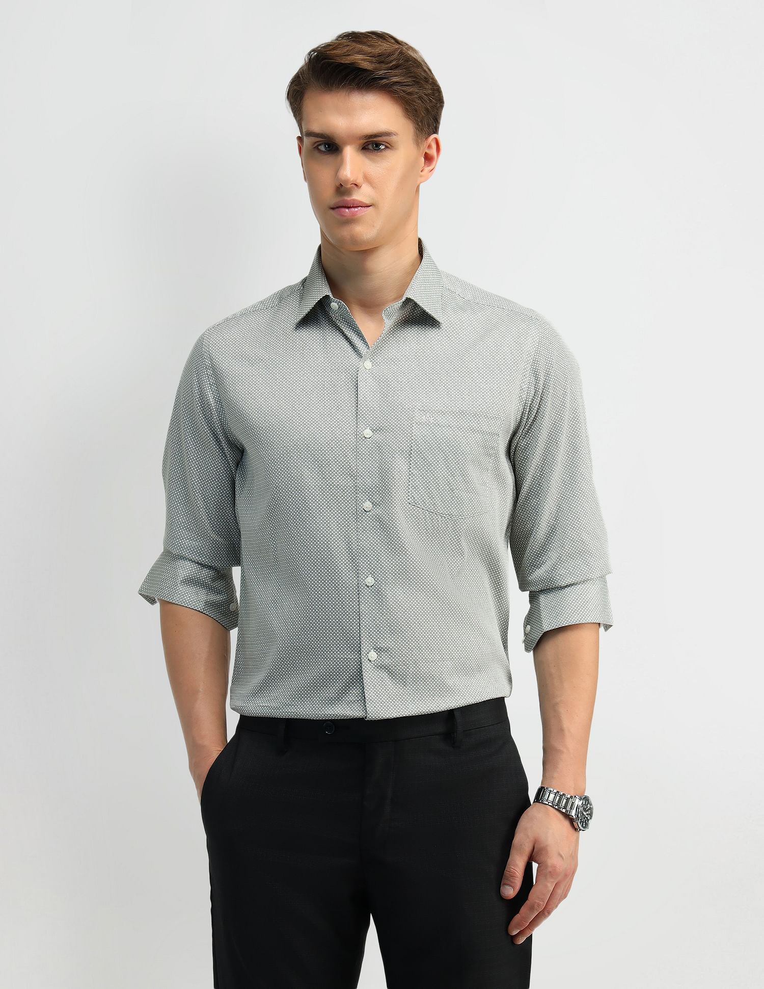 Arrow Geometric Print Slim Fit Shirt
