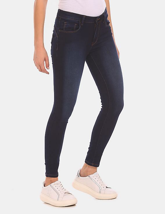 Flying Machine Women Twiggy Super Skinny Fit Wash Jeans
