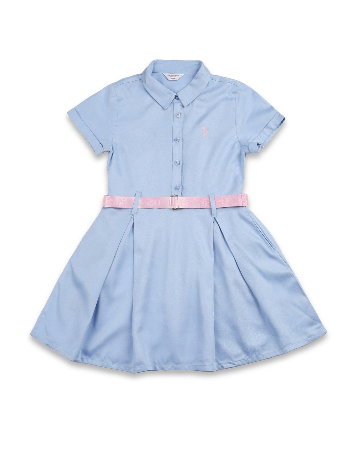 U.S. Polo Assn. Kids Girls Solid Shirt Dress
