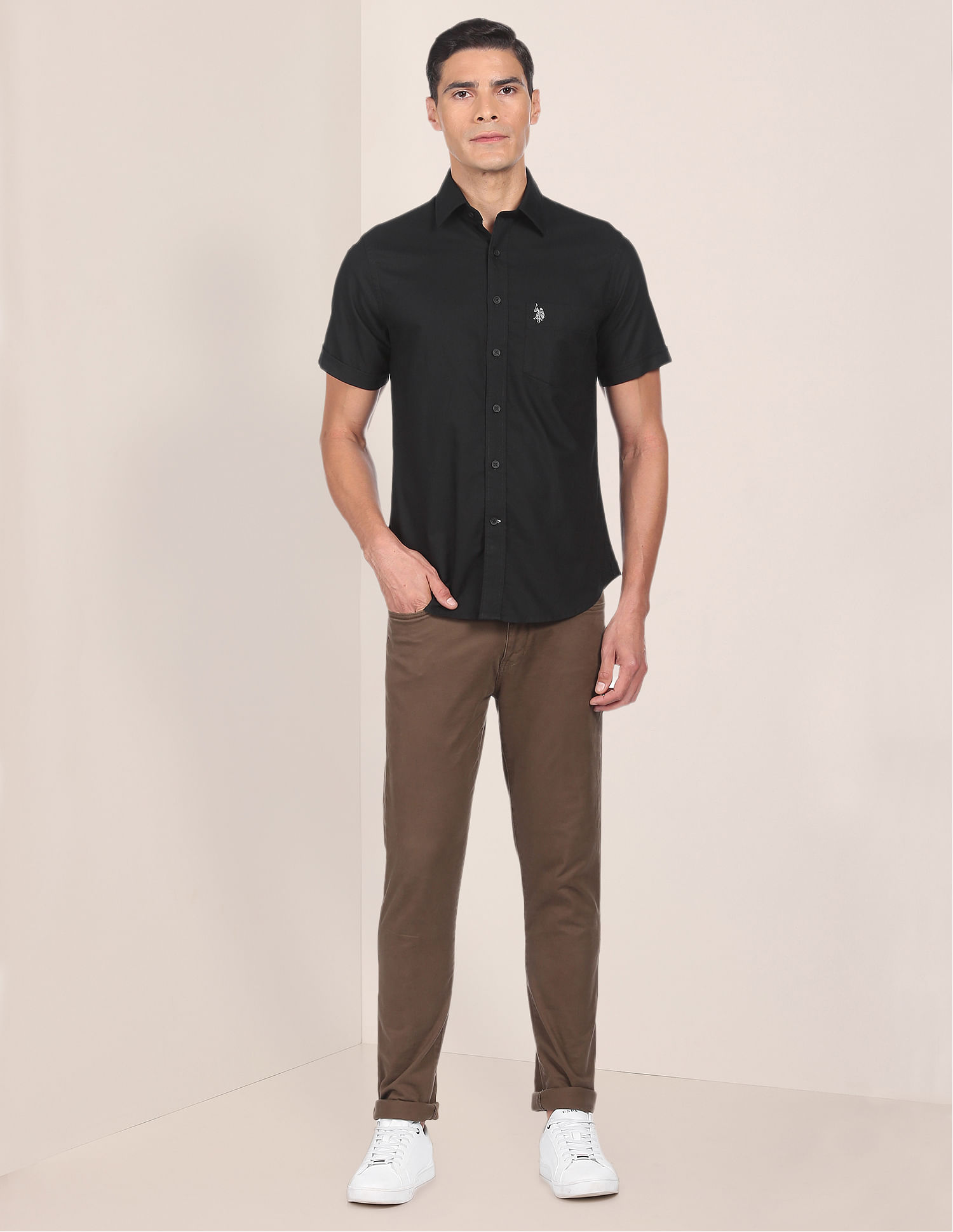 U.S. Polo Assn. Premium Cotton Solid Casual Shirt