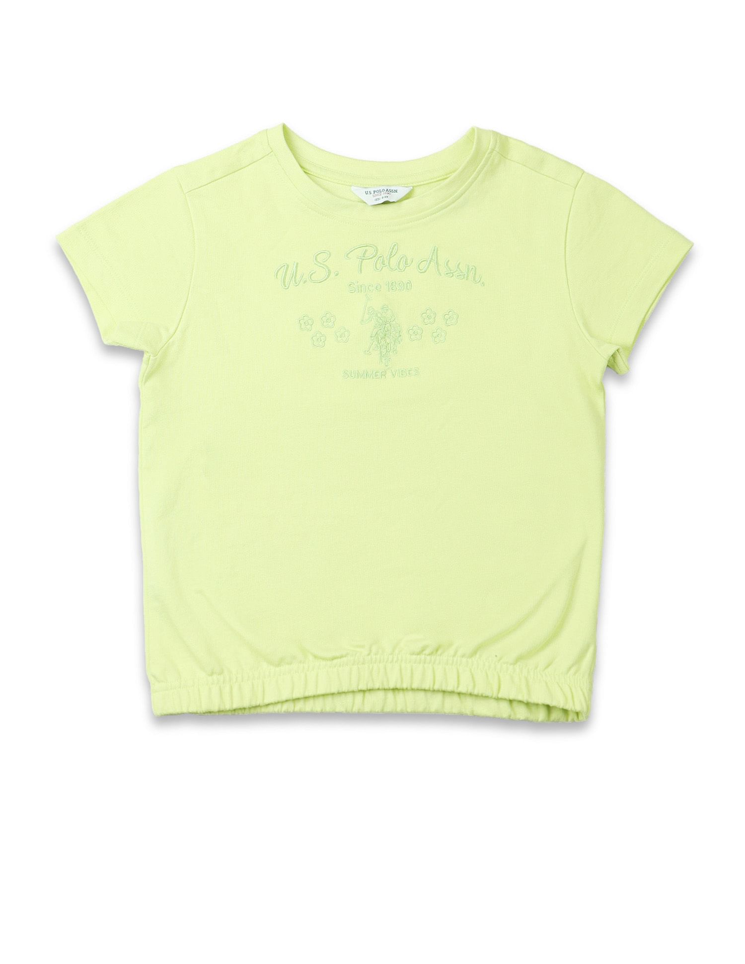 U.S. Polo Assn. Kids Girls Brand Embroidered Blousan T-Shirt
