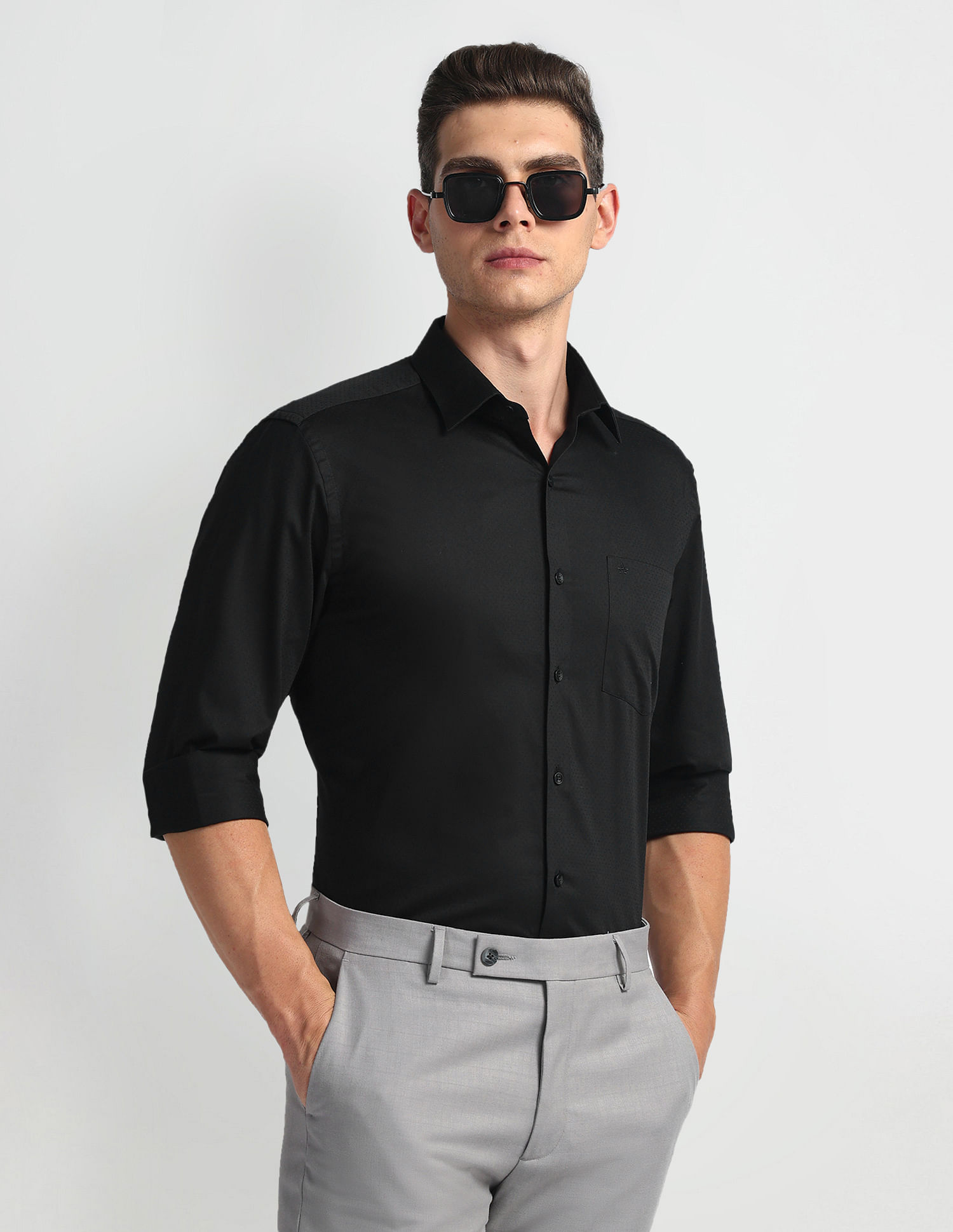 Arrow Self Design Twill Shirt