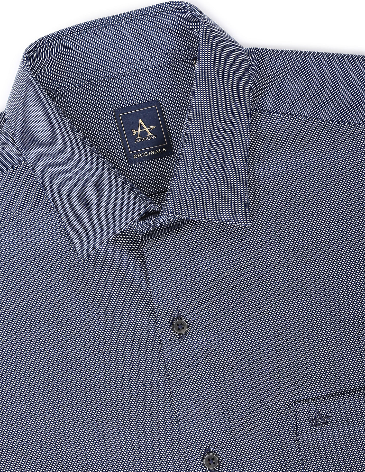 Arrow Patterned Weave Manhattan Slim Fit Shirt