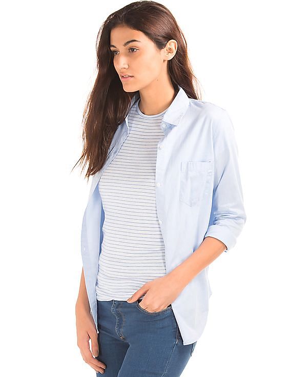 Gap fitted boyfriend clearance oxford shirt