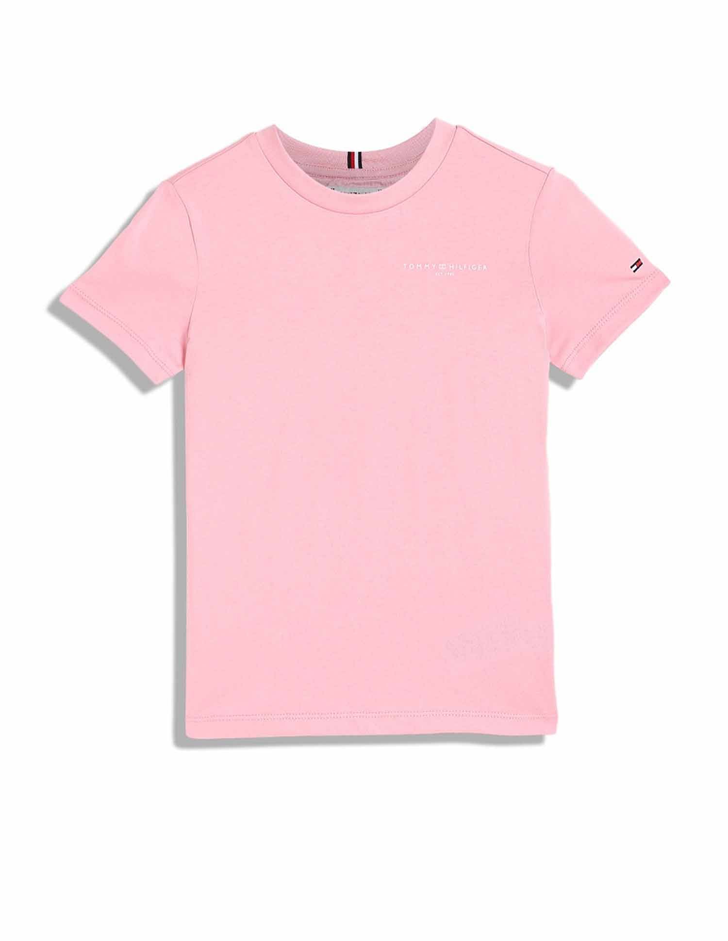 Tommy Hilfiger Kids Girls Logo Regular-Fit Cotton T-Shirt