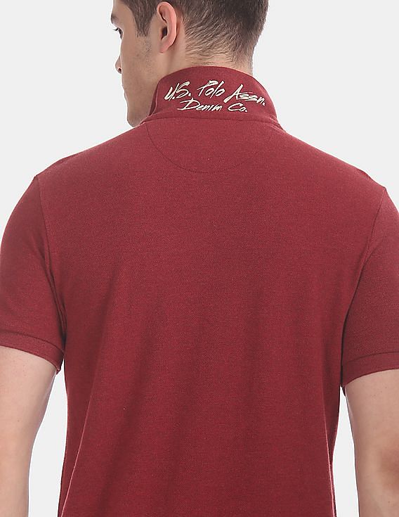 U.S. Polo Assn. Denim Co. Red Solid Pique Polo Shirt