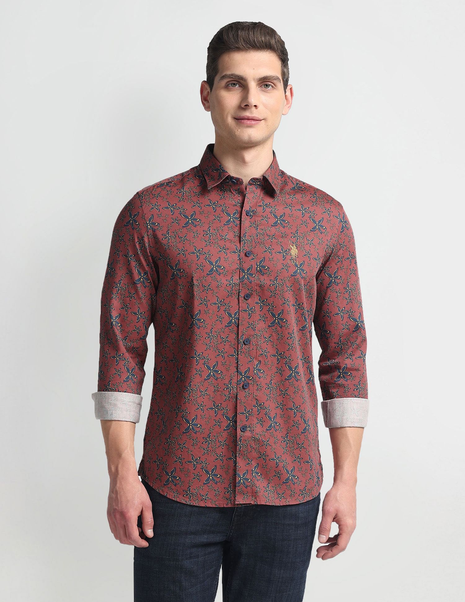 U.S. Polo Assn. Denim Co. Floral Print Slim Shirt
