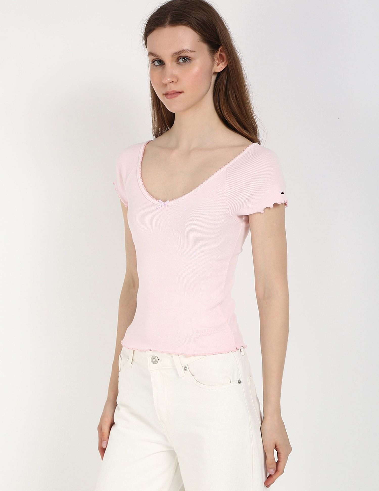 Tommy Hilfiger Slim-Fit Cotton Round Neck Top